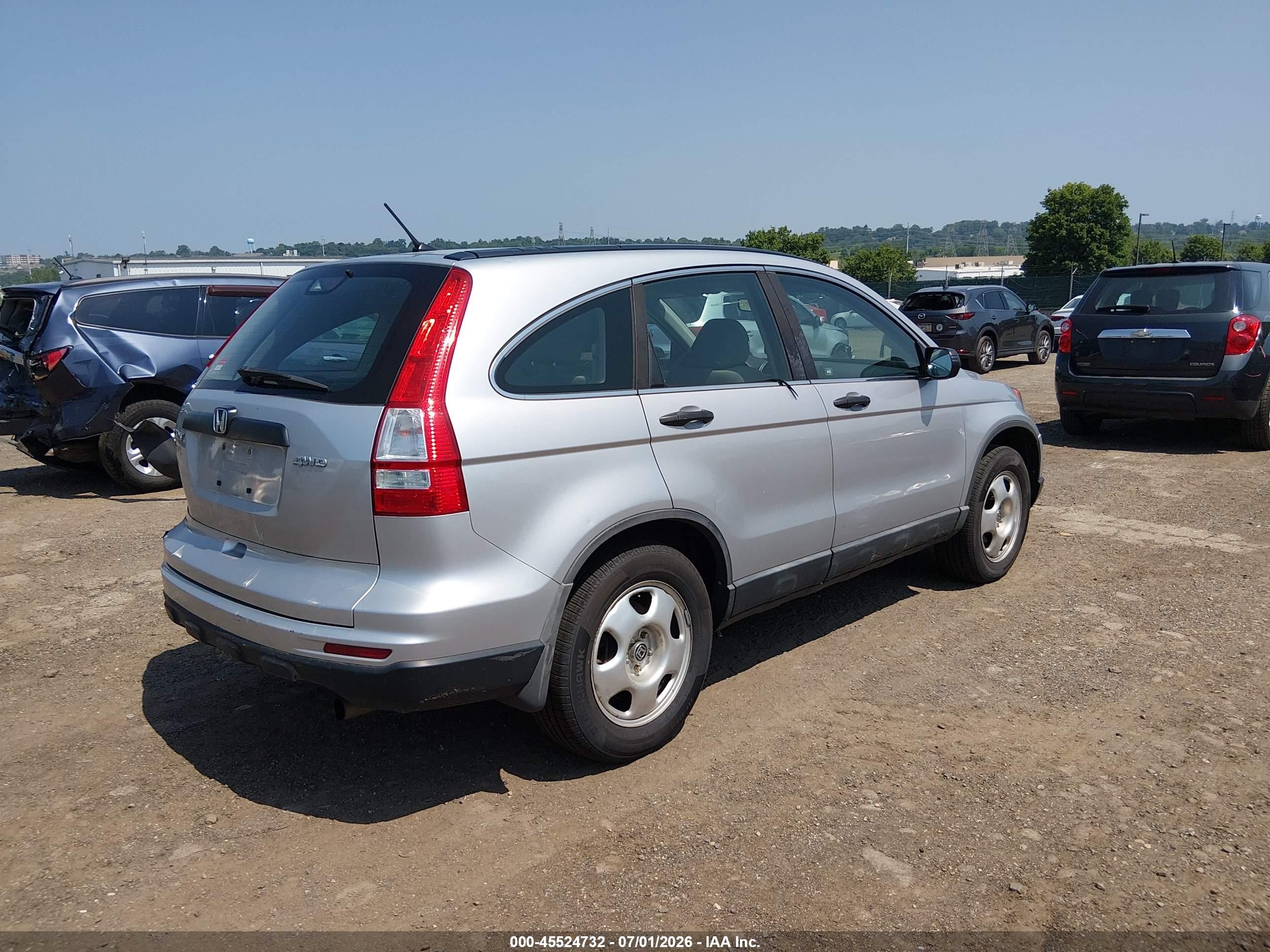 2010 Honda Cr-v Lx Silver vin: 5J6RE4H3XAL006686