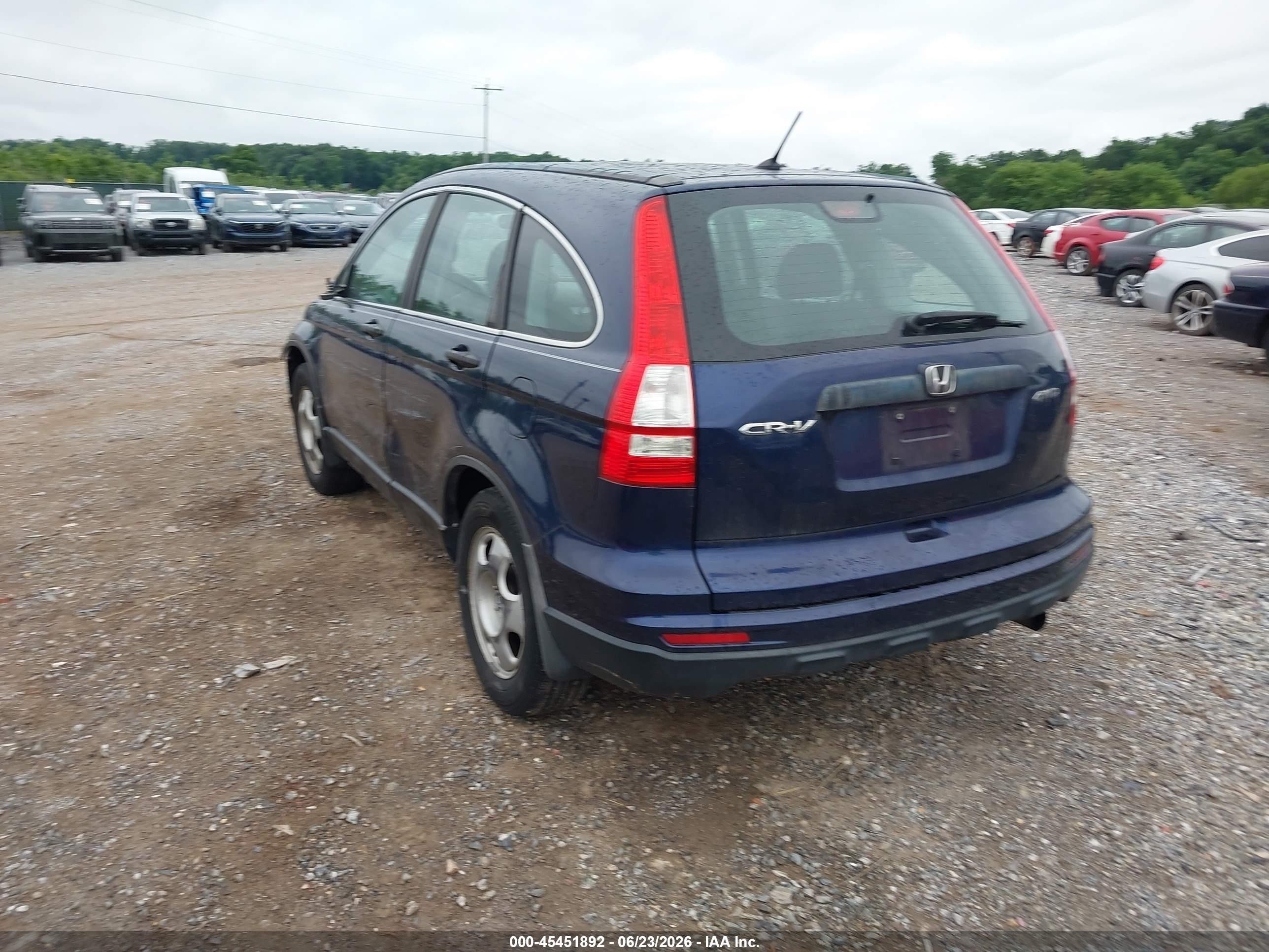 2010 Honda Cr-v Lx Blue vin: 5J6RE4H3XAL051661