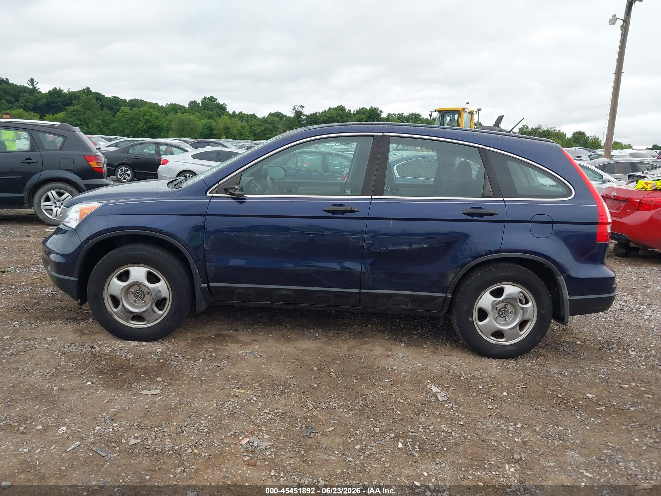 2010 Honda Cr-v Lx Blue vin: 5J6RE4H3XAL051661
