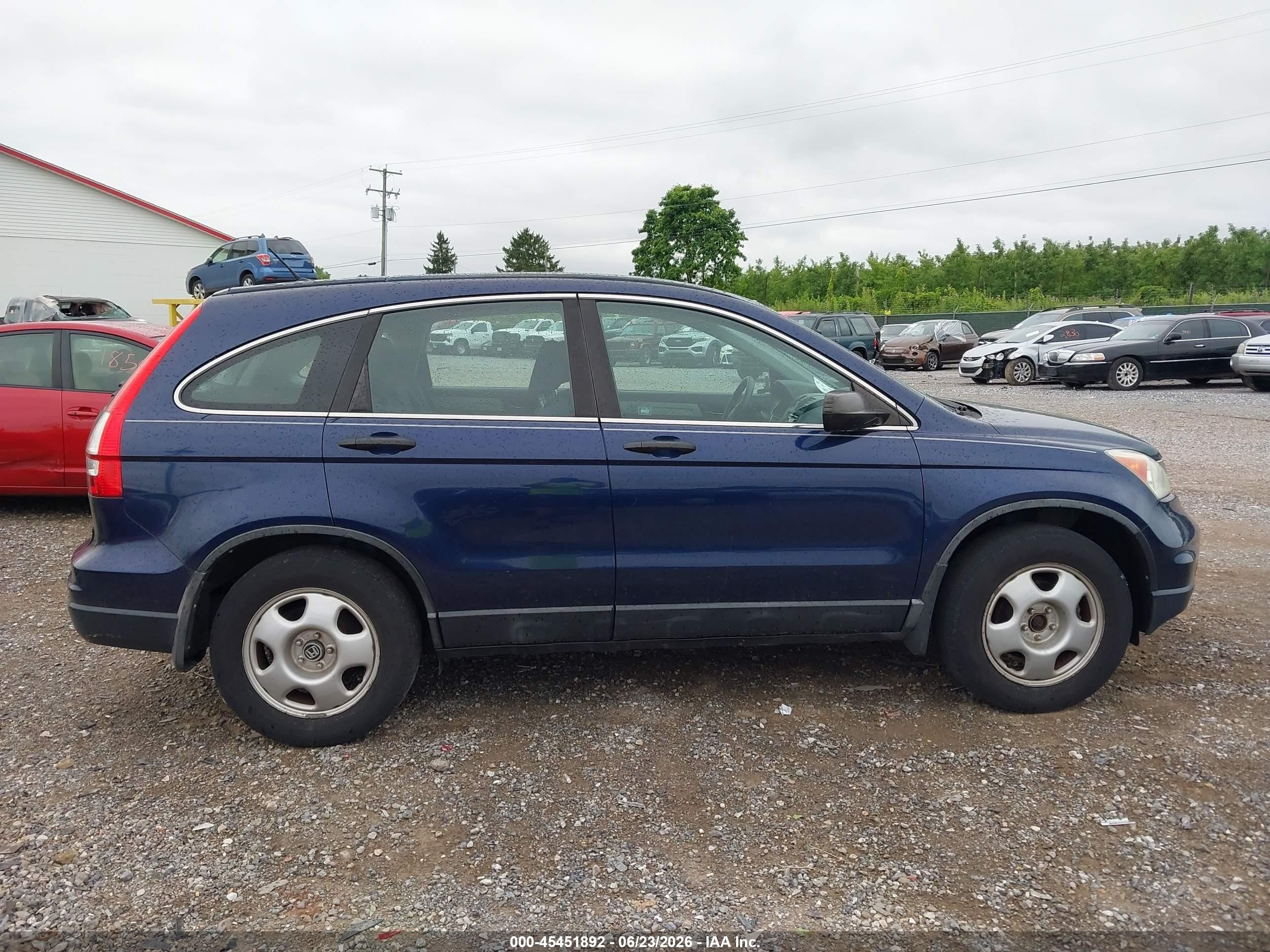 2010 Honda Cr-v Lx Blue vin: 5J6RE4H3XAL051661
