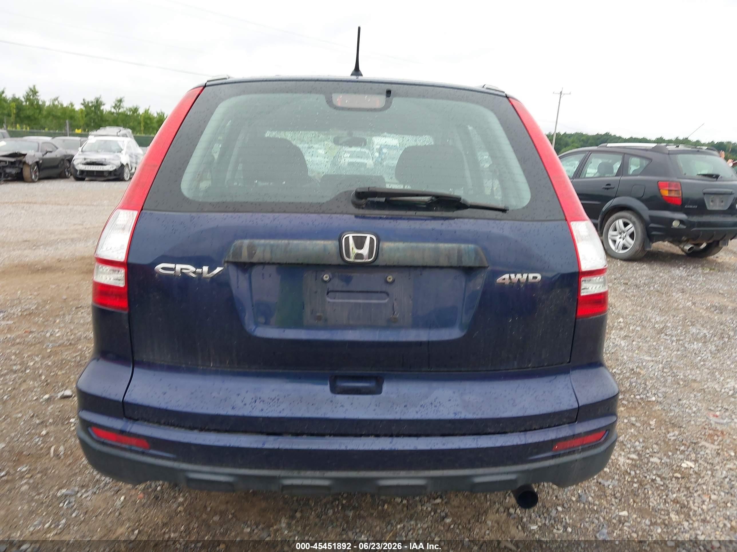 2010 Honda Cr-v Lx Blue vin: 5J6RE4H3XAL051661