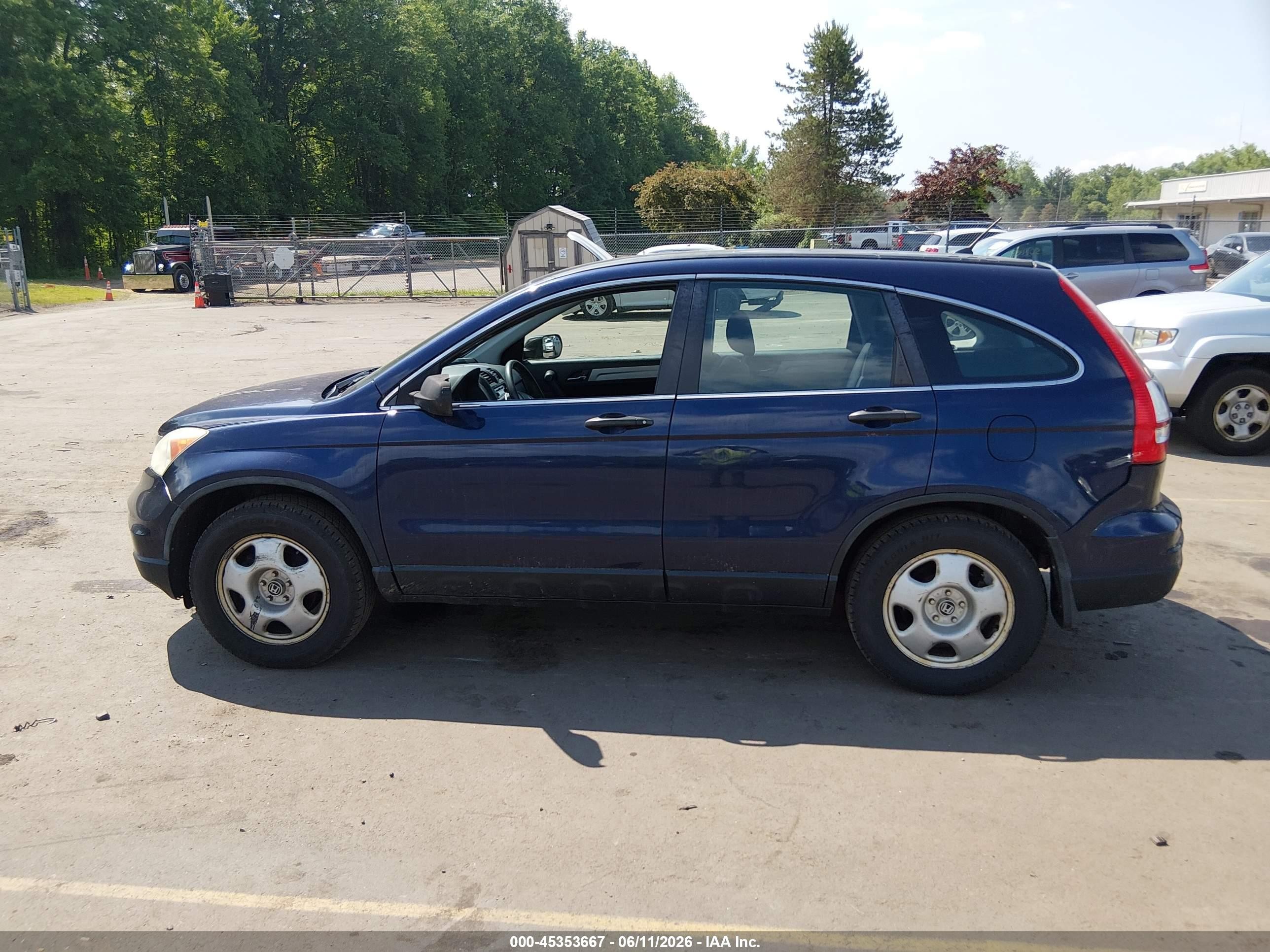 2010 Honda Cr-v Lx Blue vin: 5J6RE4H3XAL091593