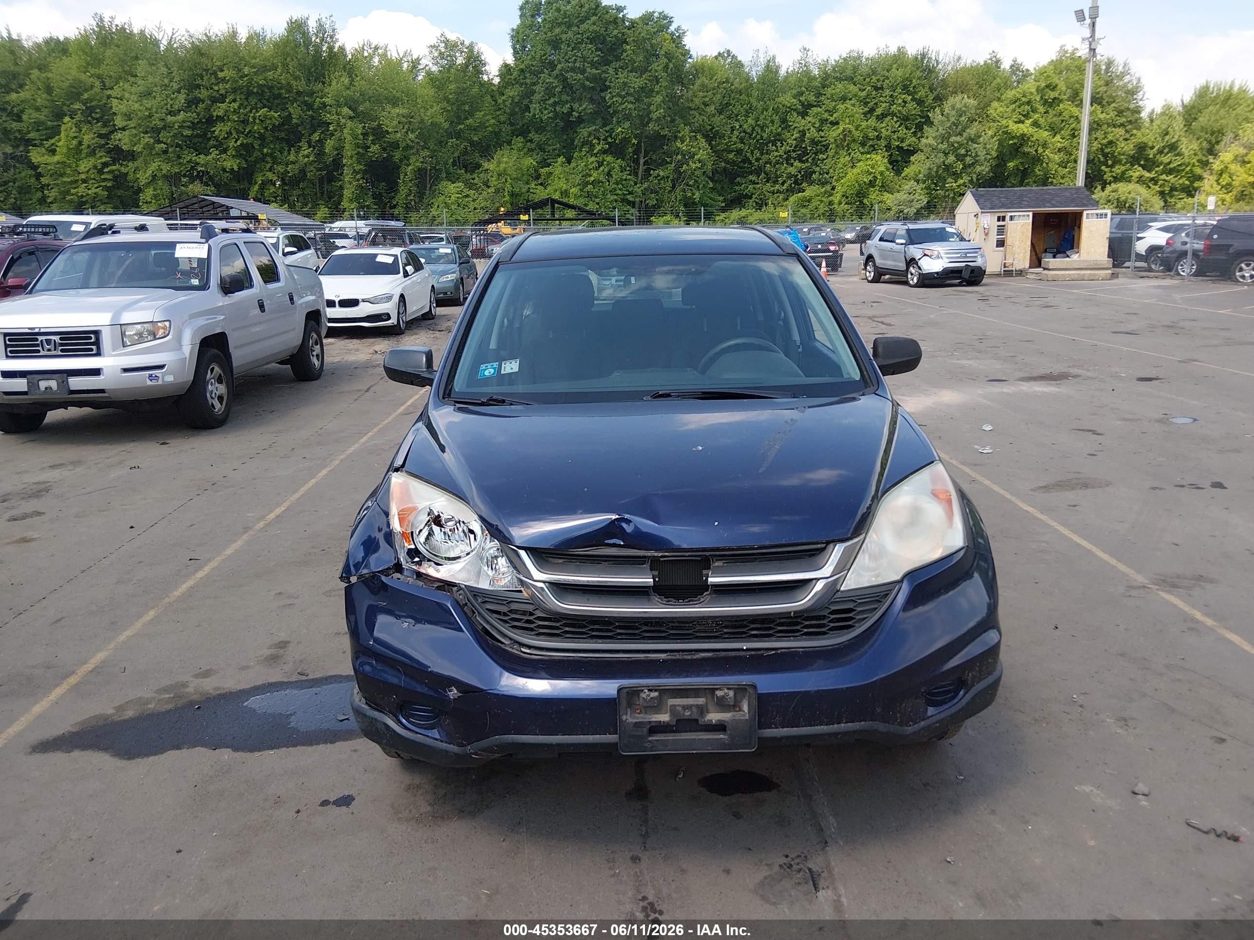 2010 Honda Cr-v Lx Blue vin: 5J6RE4H3XAL091593