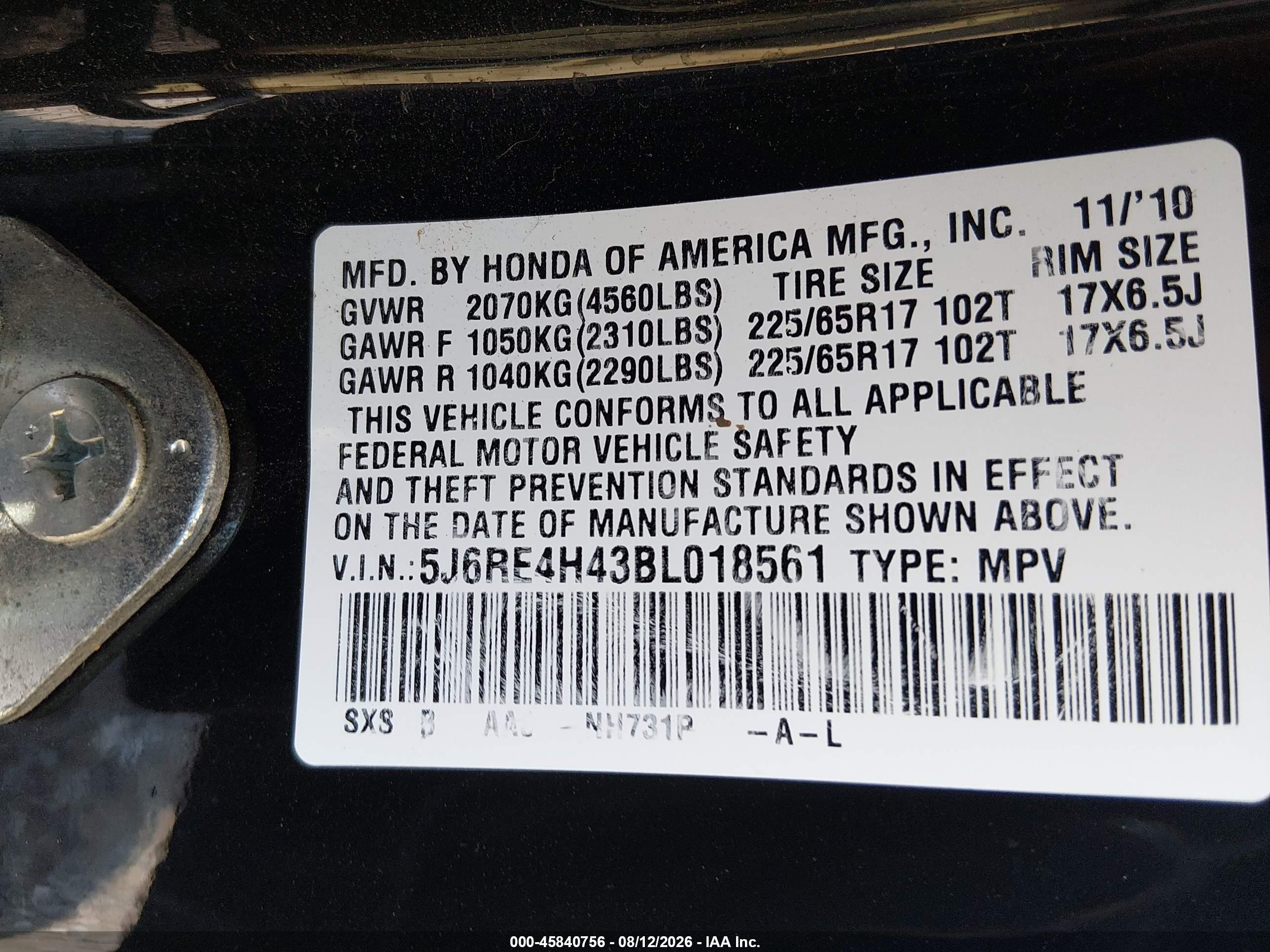 2011 Honda Cr-v Se Black vin: 5J6RE4H43BL018561