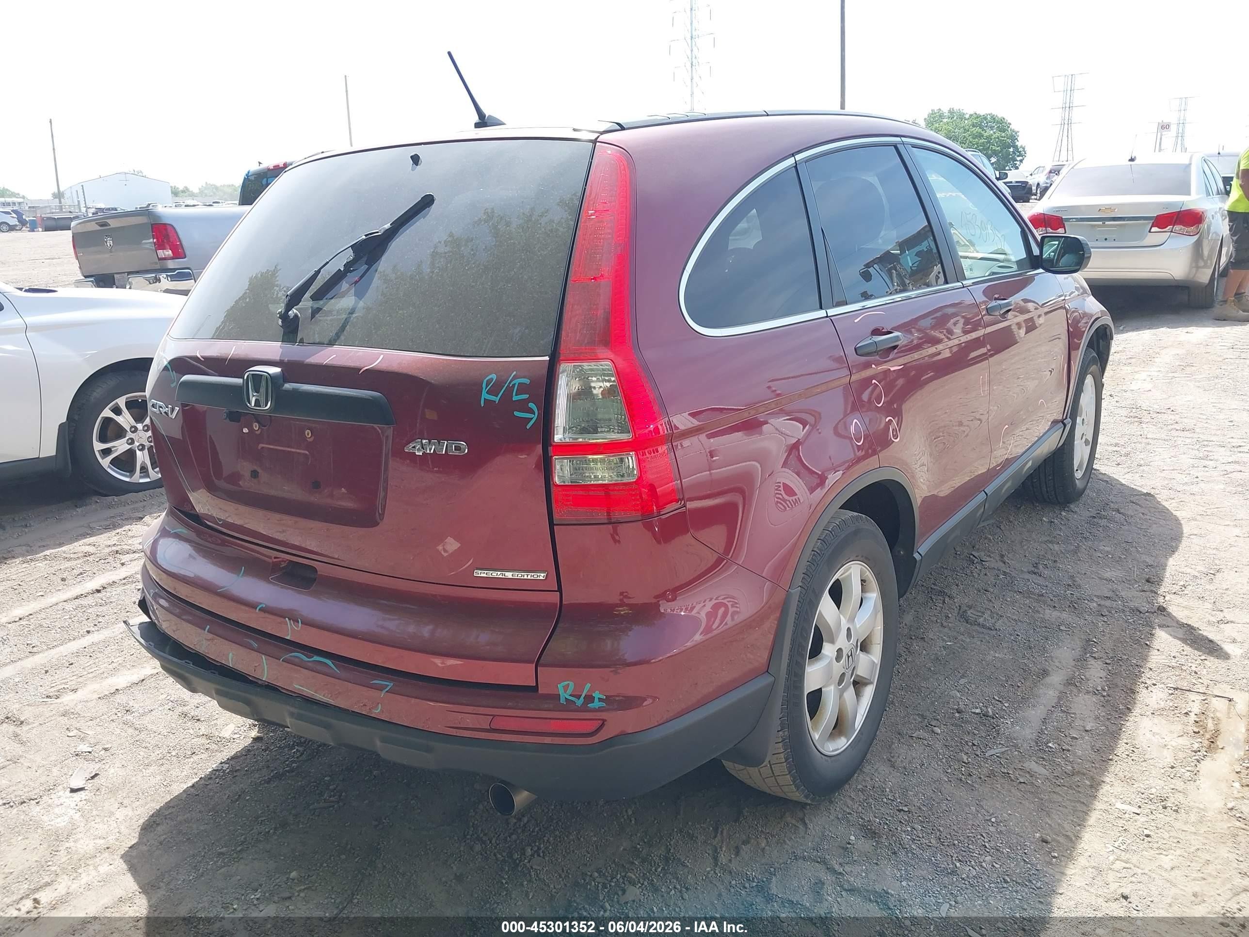 2011 Honda Cr-v Se Red vin: 5J6RE4H43BL068036