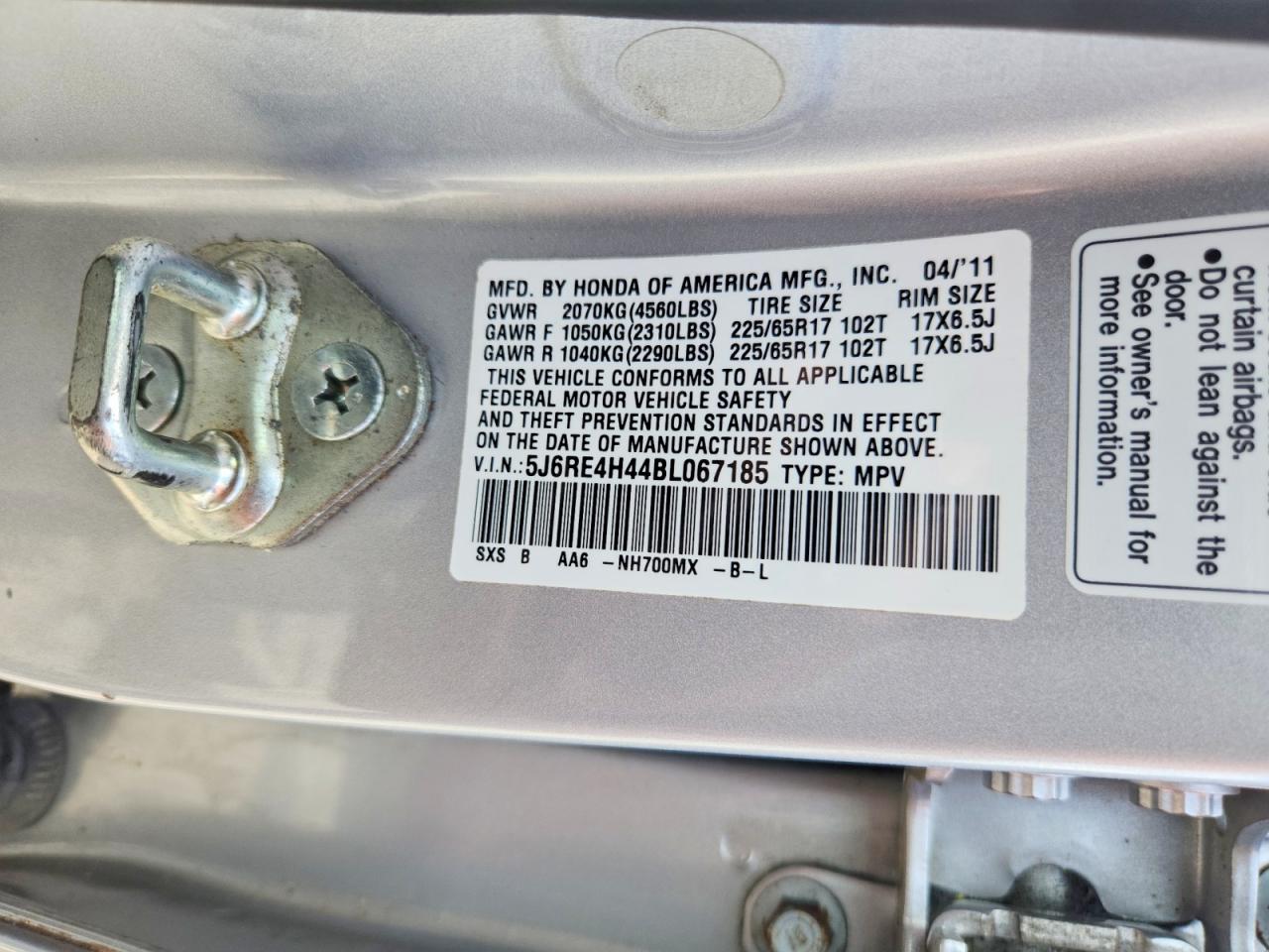 2011 Honda Cr-v Se Silver vin: 5J6RE4H44BL067185