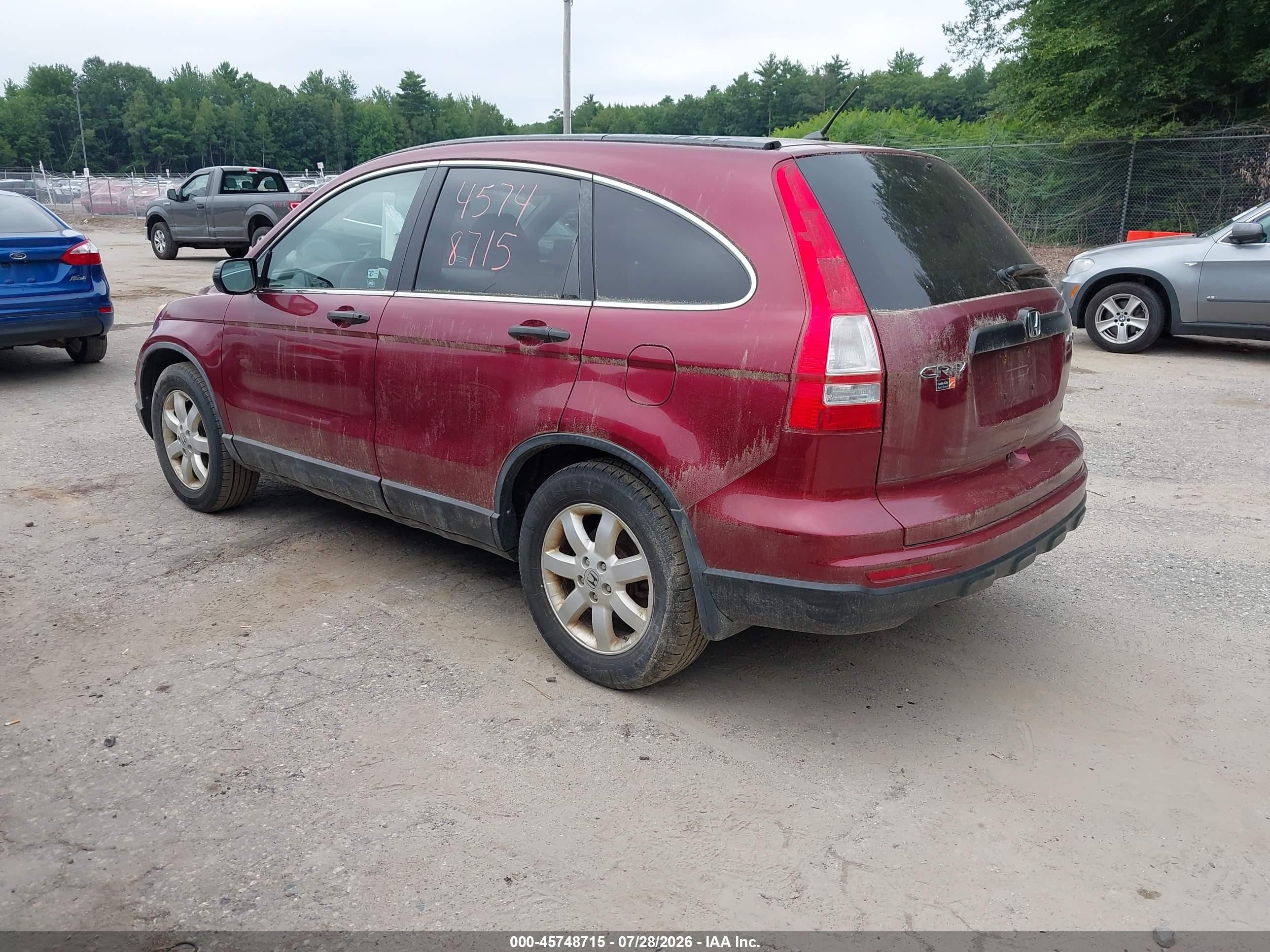 2011 Honda Cr-v Se Maroon vin: 5J6RE4H44BL077781