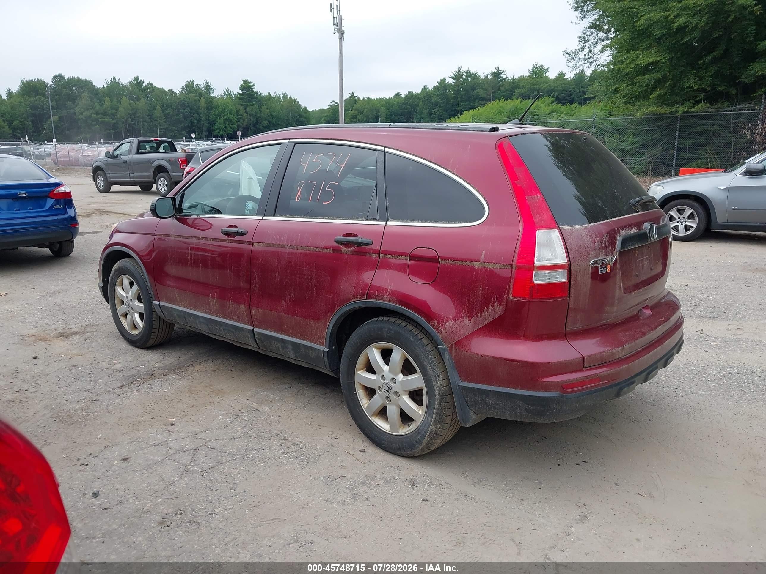 2011 Honda Cr-v Se Maroon vin: 5J6RE4H44BL077781