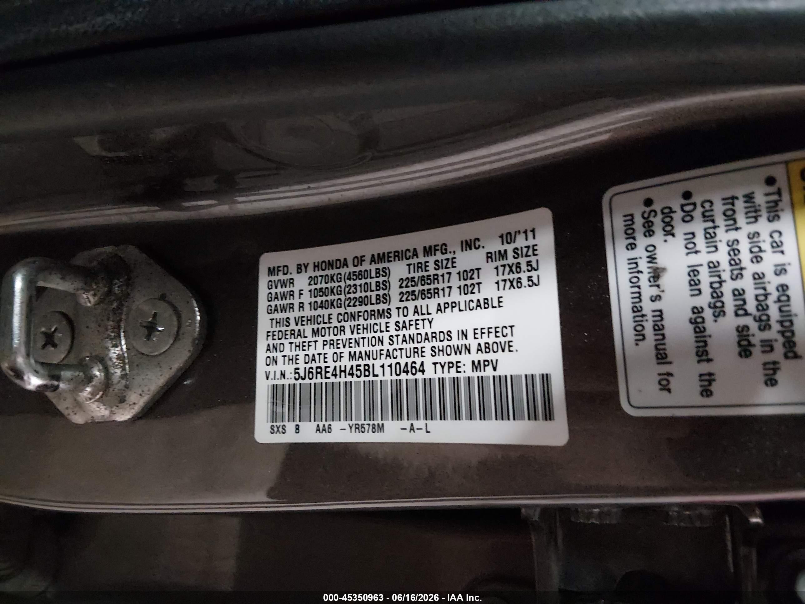2011 Honda Cr-v Se Brown vin: 5J6RE4H45BL110464