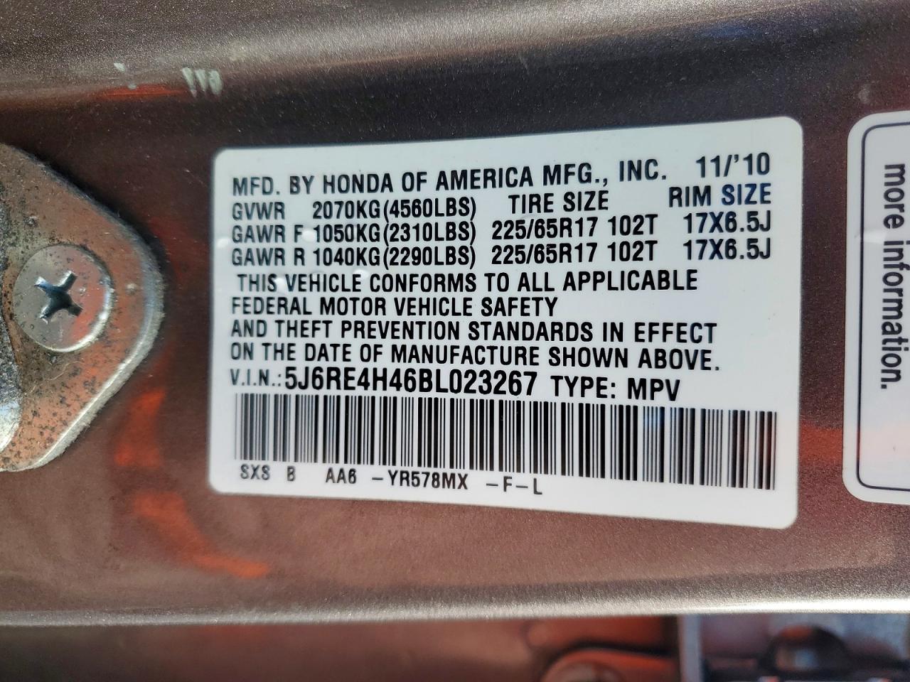2011 Honda Cr-v Se Коричневый vin: 5J6RE4H46BL023267