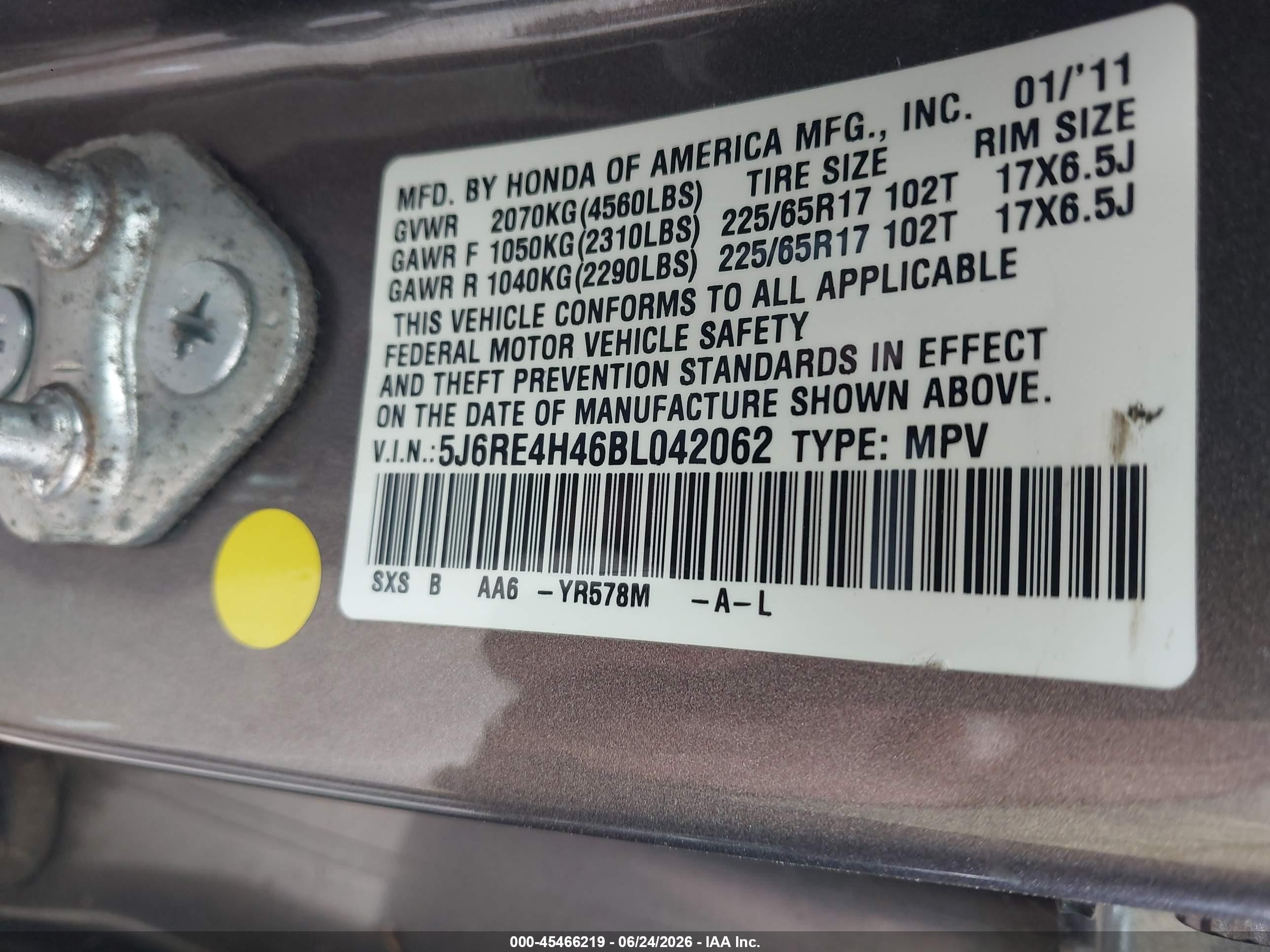 2011 Honda Cr-v Se Gray vin: 5J6RE4H46BL042062