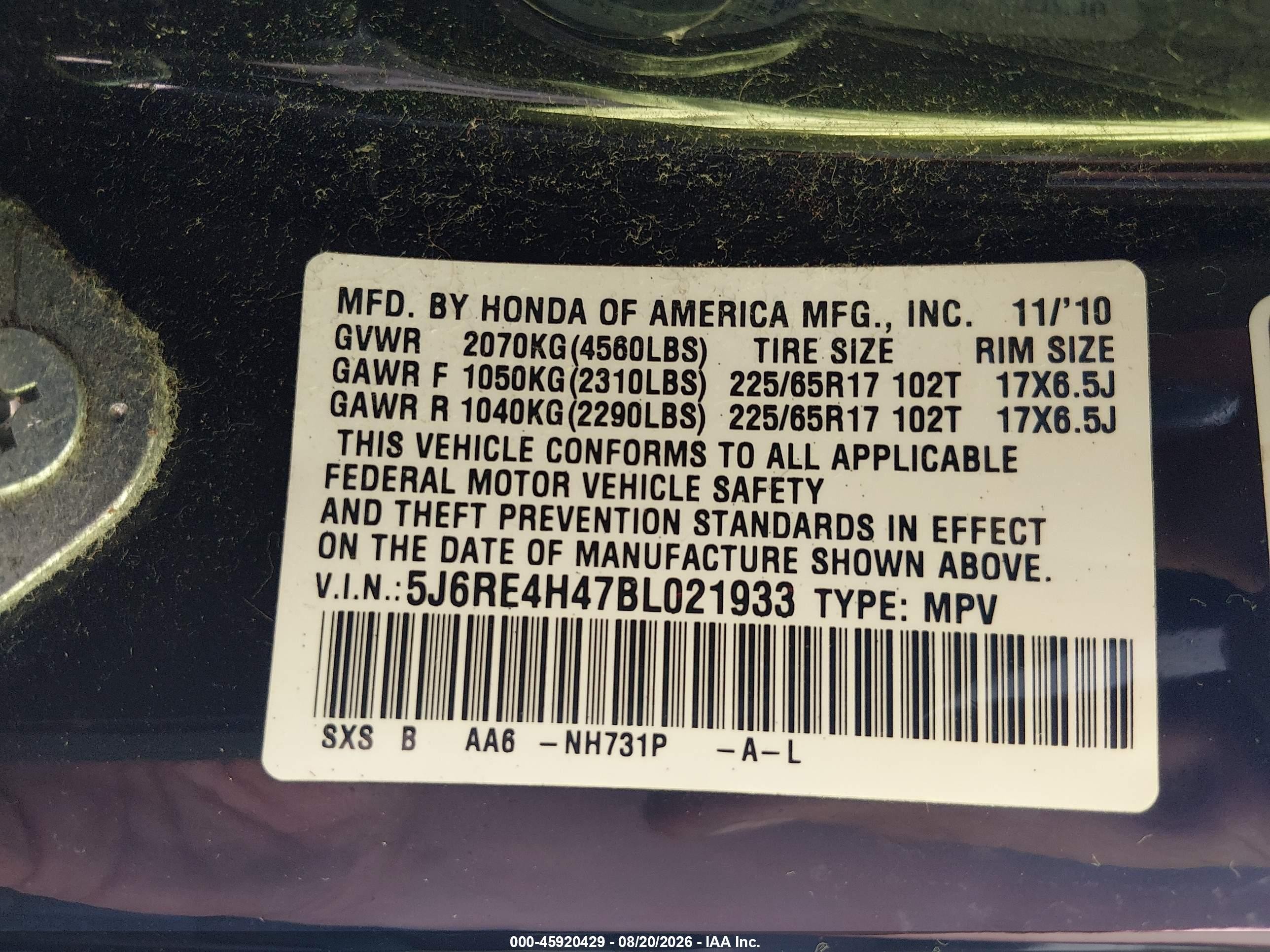 2011 Honda Cr-v Se Black vin: 5J6RE4H47BL021933