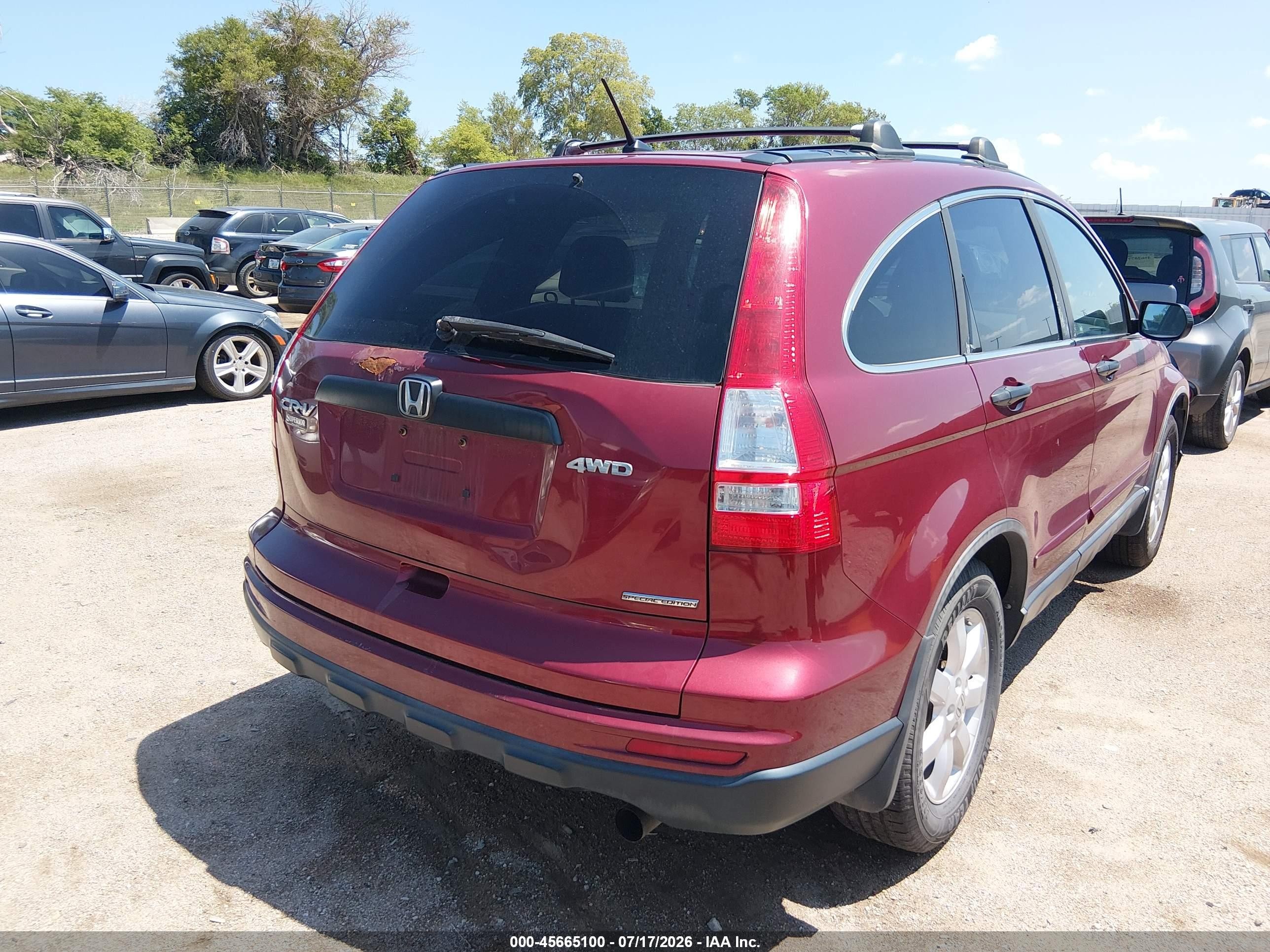 2011 Honda Cr-v Se Maroon vin: 5J6RE4H48BL051667