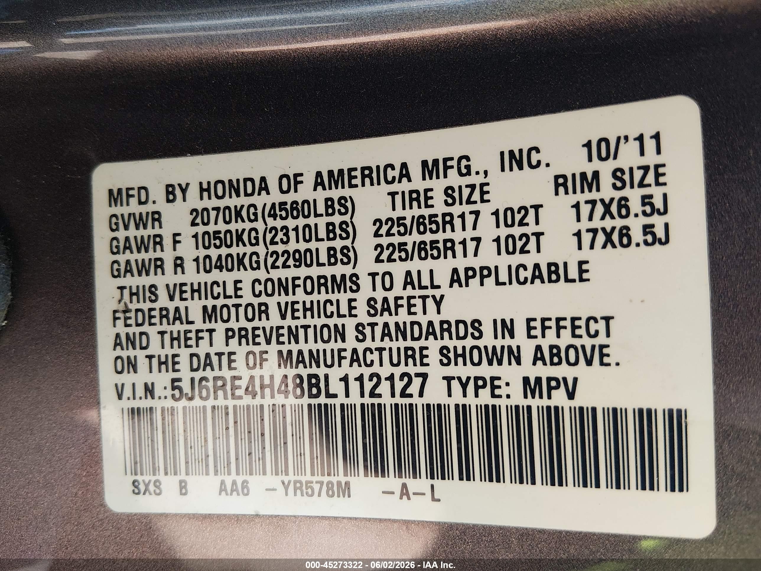 2011 Honda Cr-v Se Brown vin: 5J6RE4H48BL112127