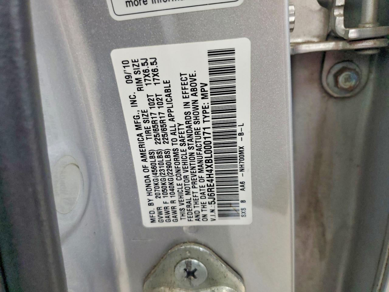2011 Honda Cr-v Se Silver vin: 5J6RE4H4XBL000171