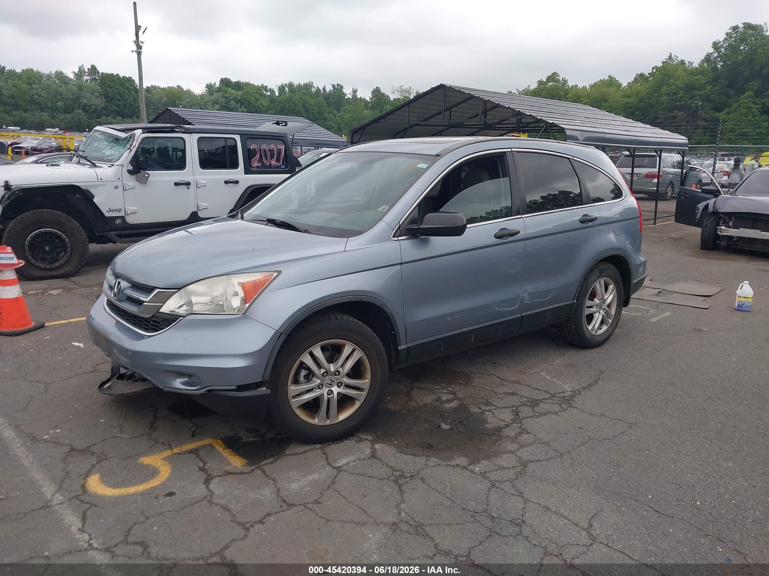 2010 Honda Cr-v Ex Blue vin: 5J6RE4H50AL047541
