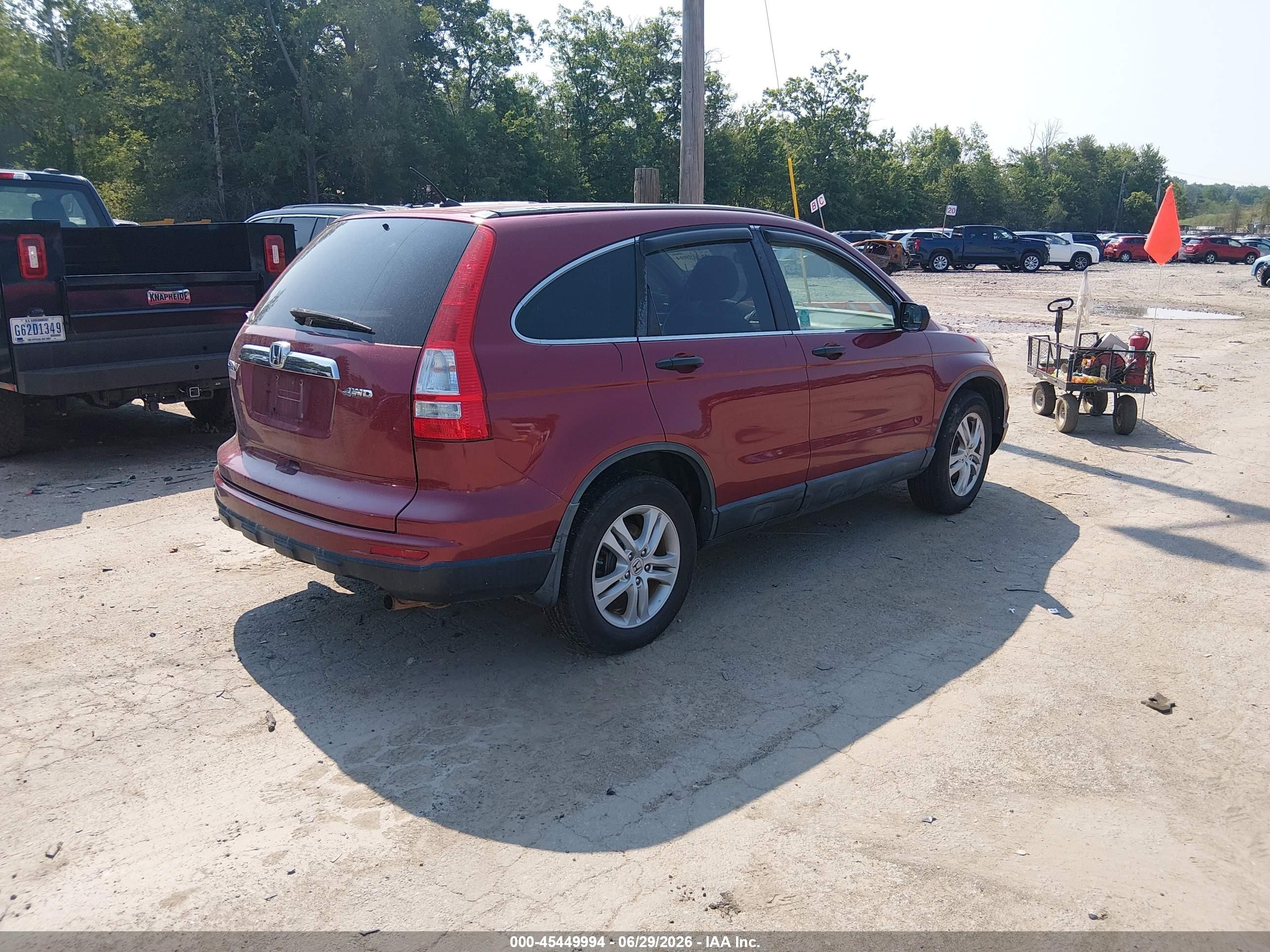 2010 Honda Cr-v Ex Red vin: 5J6RE4H51AL004911
