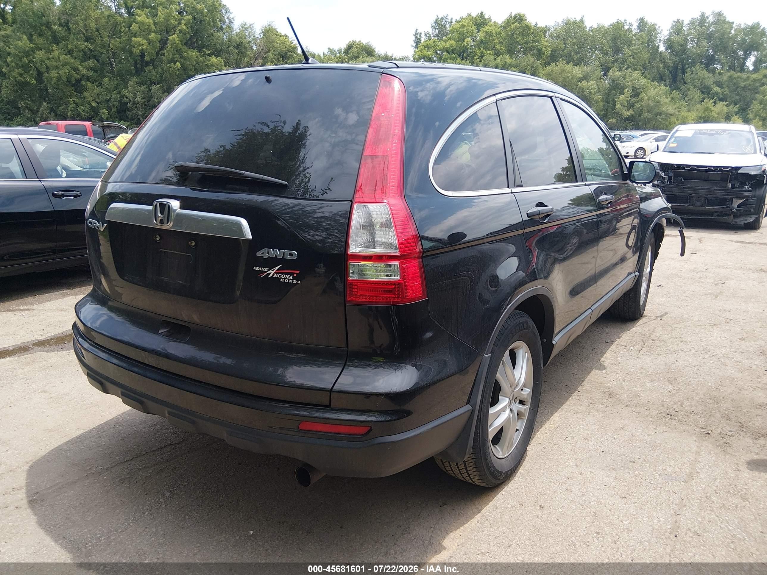 2010 Honda Cr-v Ex Black vin: 5J6RE4H51AL090673