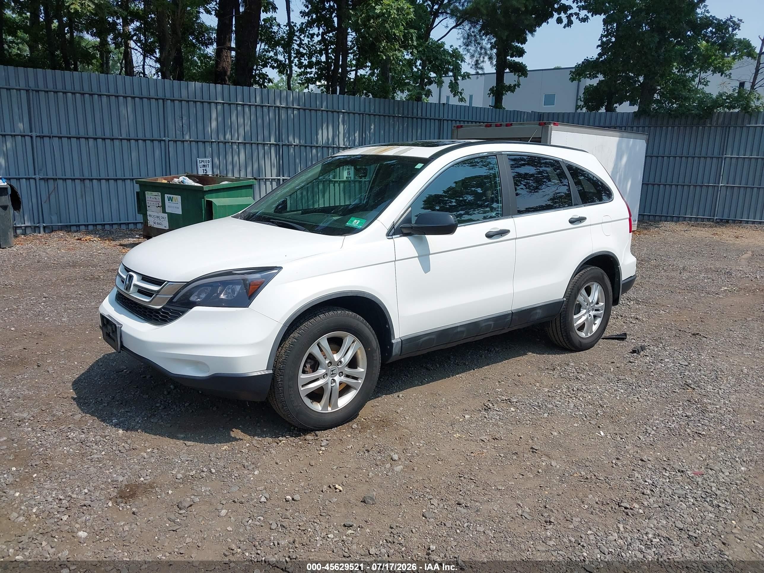 2010 Honda Cr-v Ex White vin: 5J6RE4H54AL091428