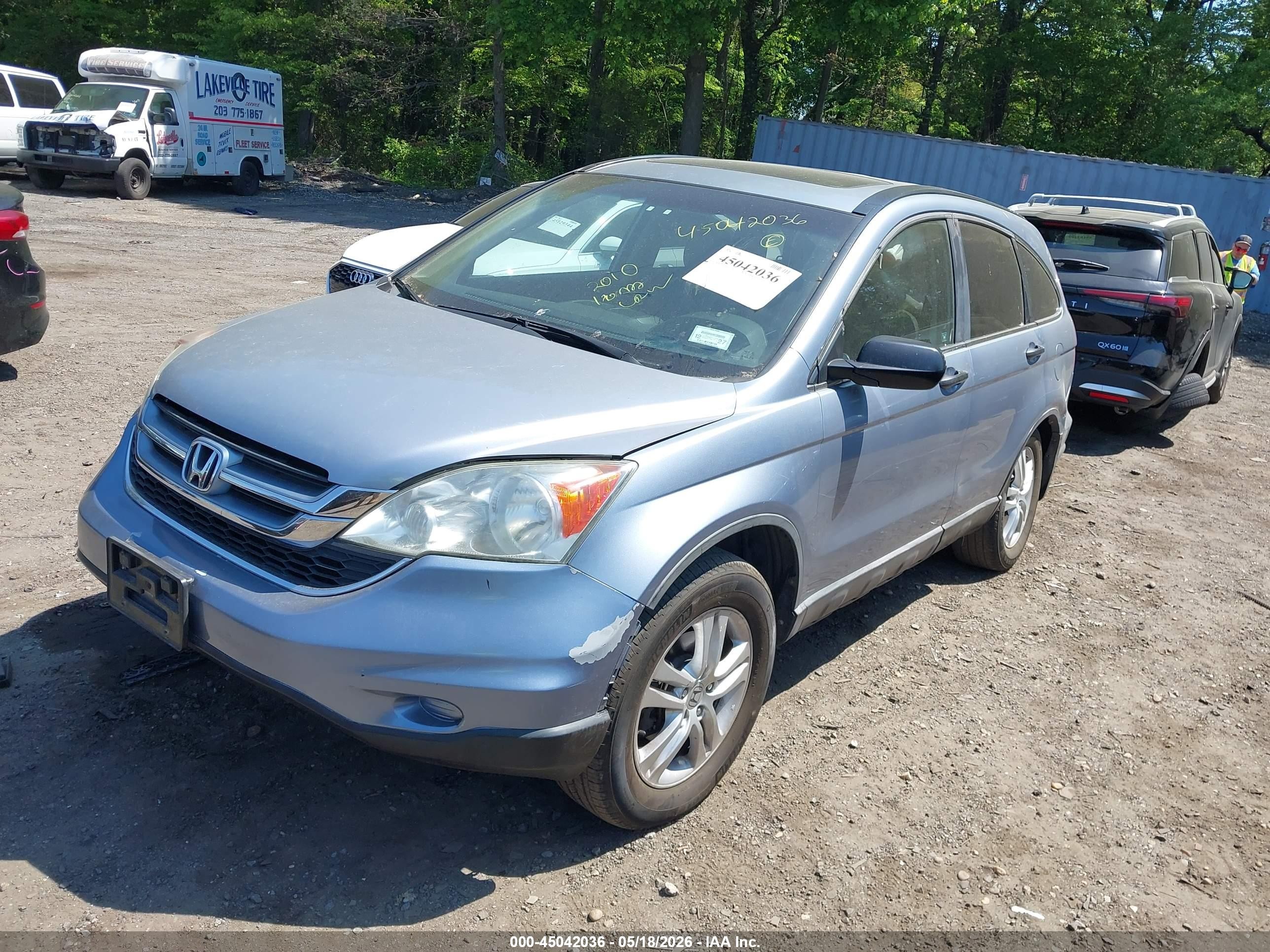 2010 Honda Cr-v Ex Light Blue vin: 5J6RE4H56AL015466