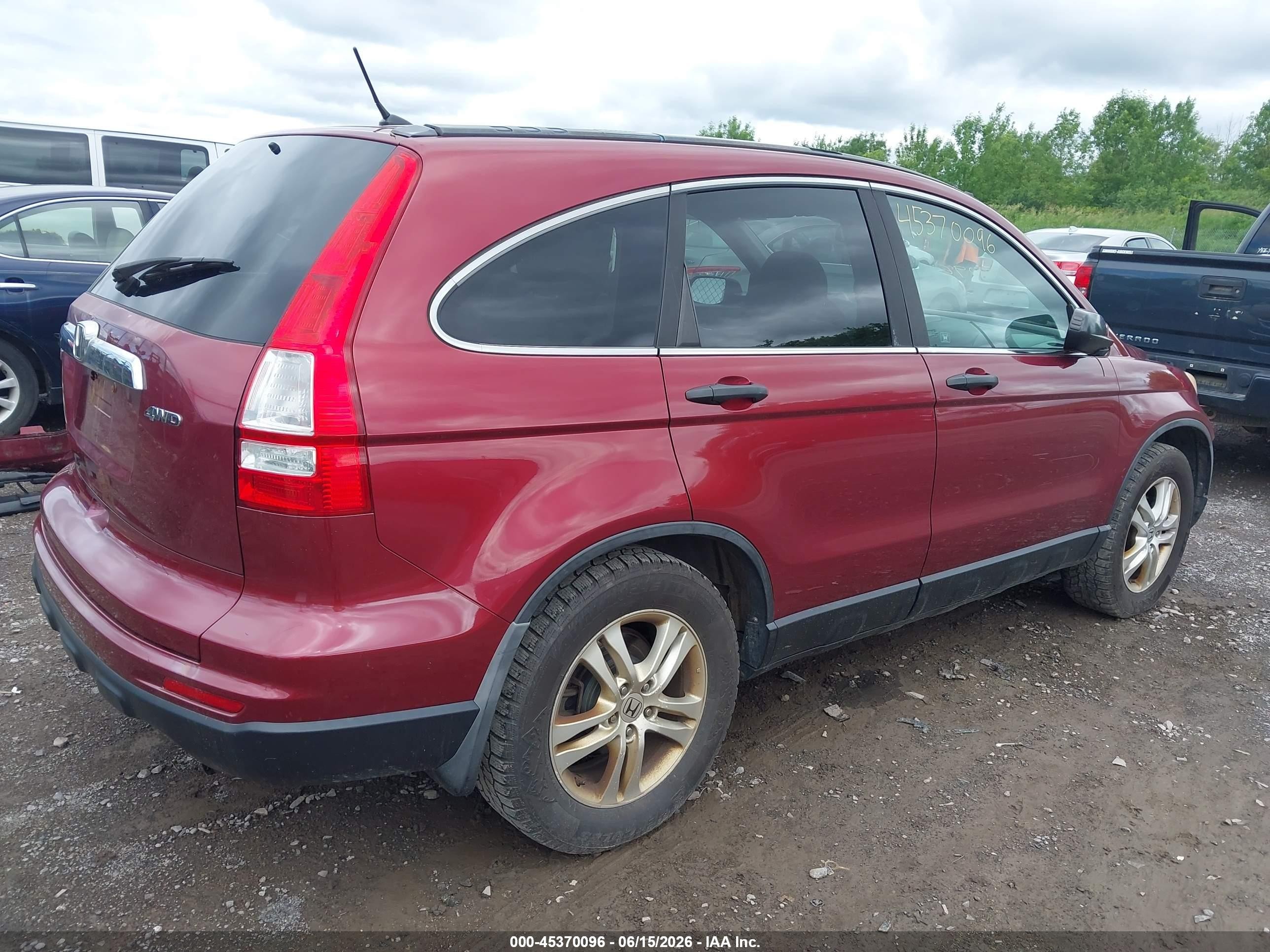 2010 Honda Cr-v Ex Red vin: 5J6RE4H56AL090281