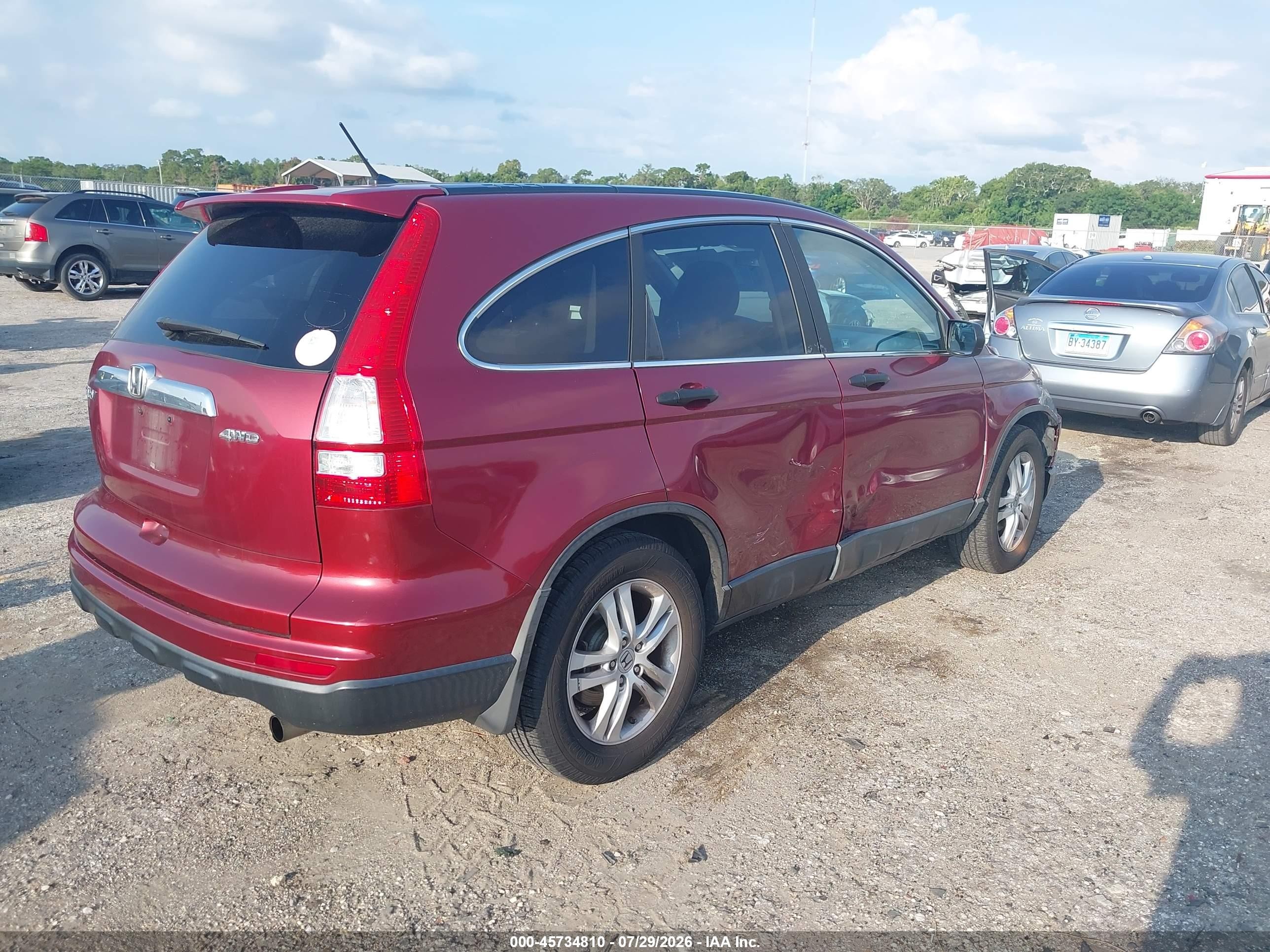 2011 Honda Cr-v Ex Red vin: 5J6RE4H56BL122633