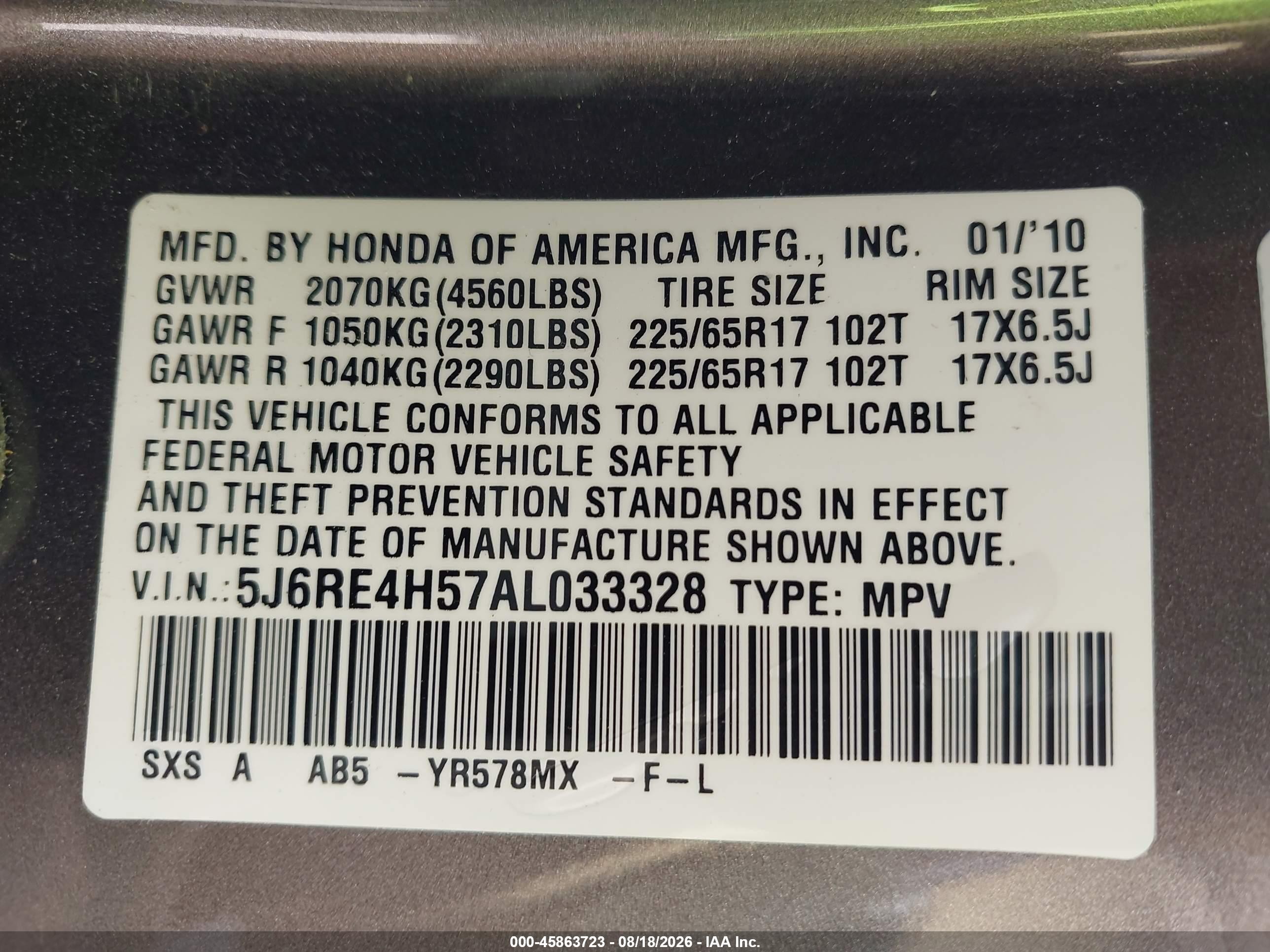 2010 Honda Cr-v Ex Gray vin: 5J6RE4H57AL033328