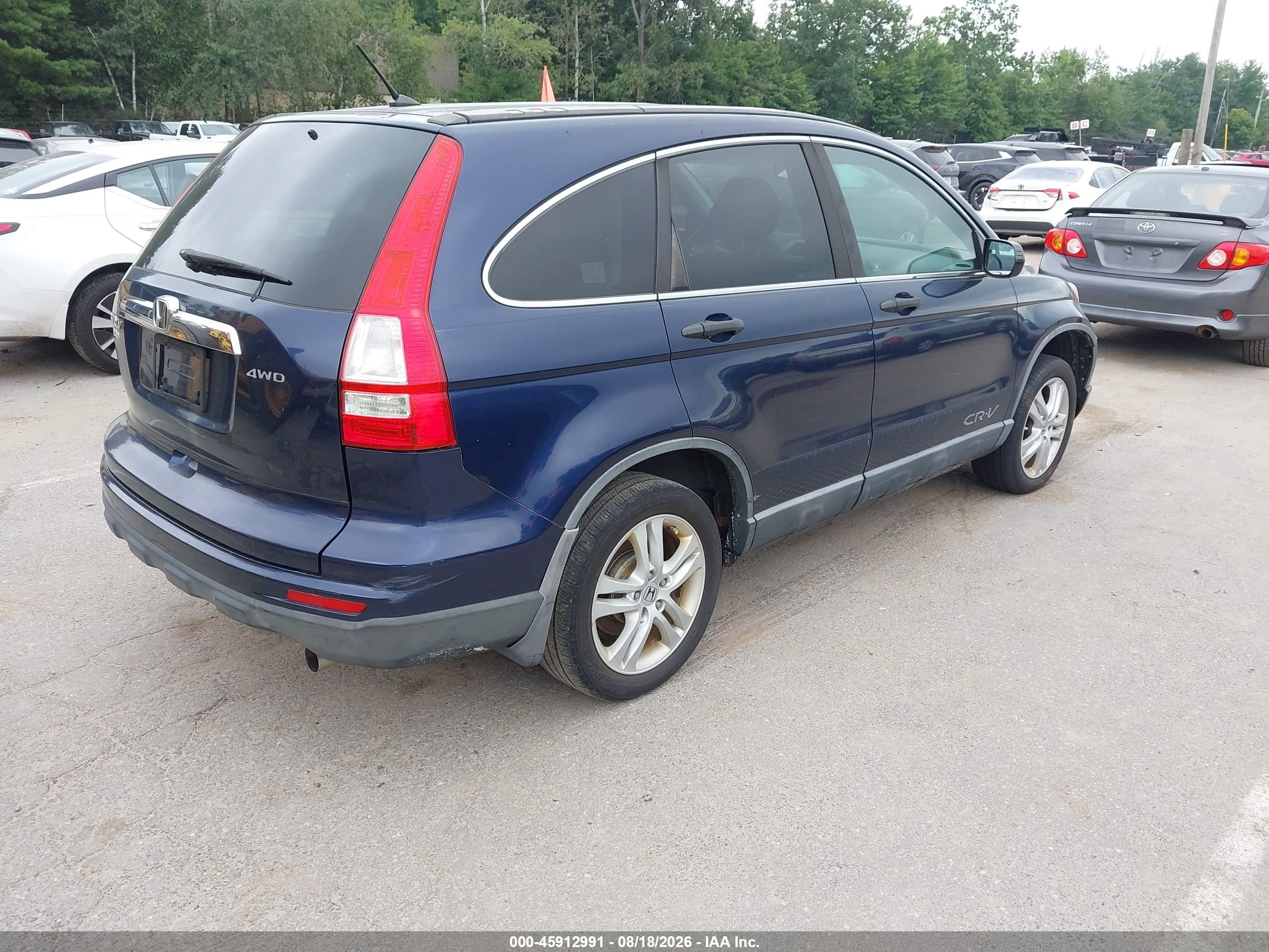 2010 Honda Cr-v Ex Blue vin: 5J6RE4H58AL006980