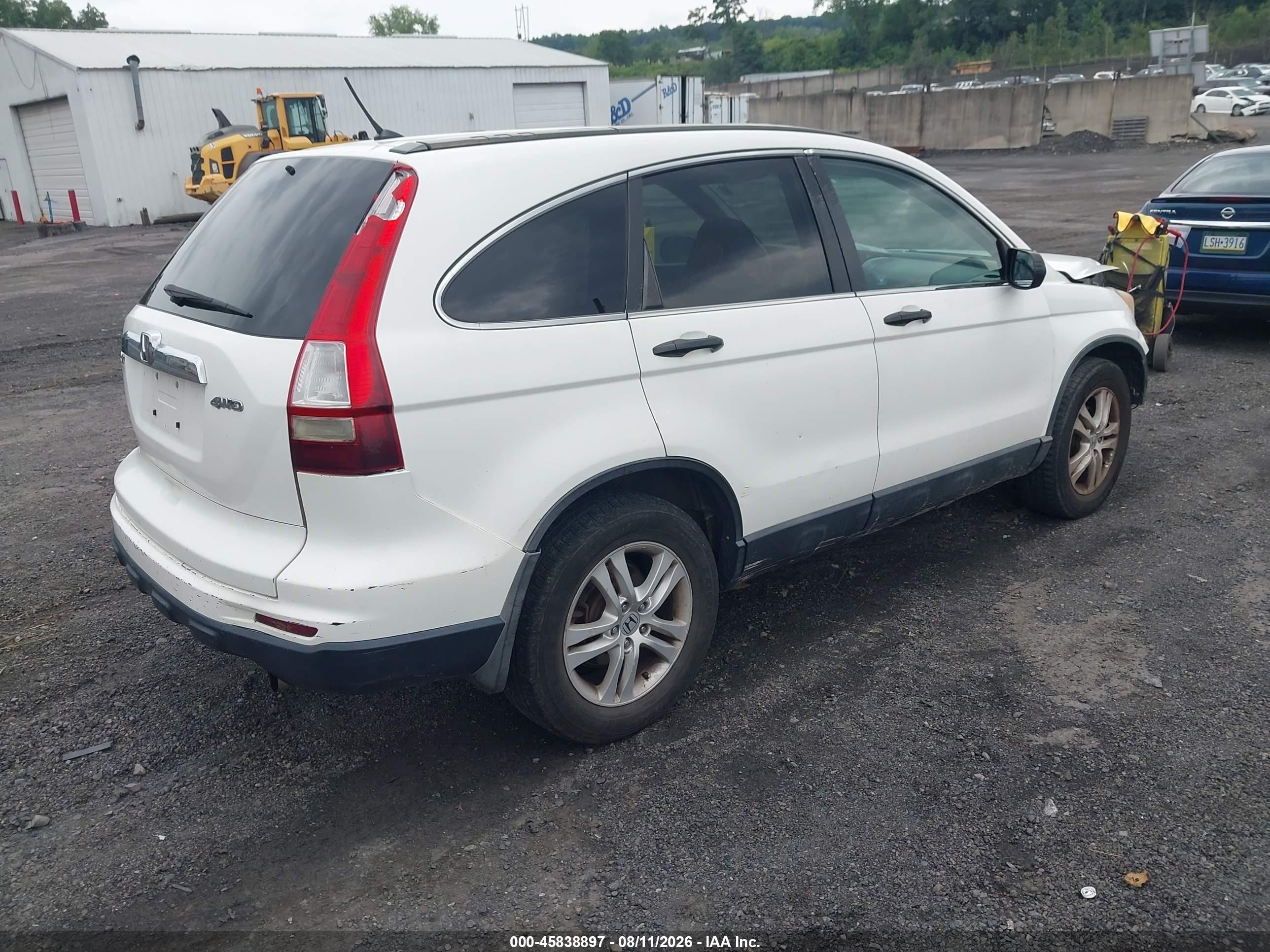 2010 Honda Cr-v Ex White vin: 5J6RE4H59AL001240