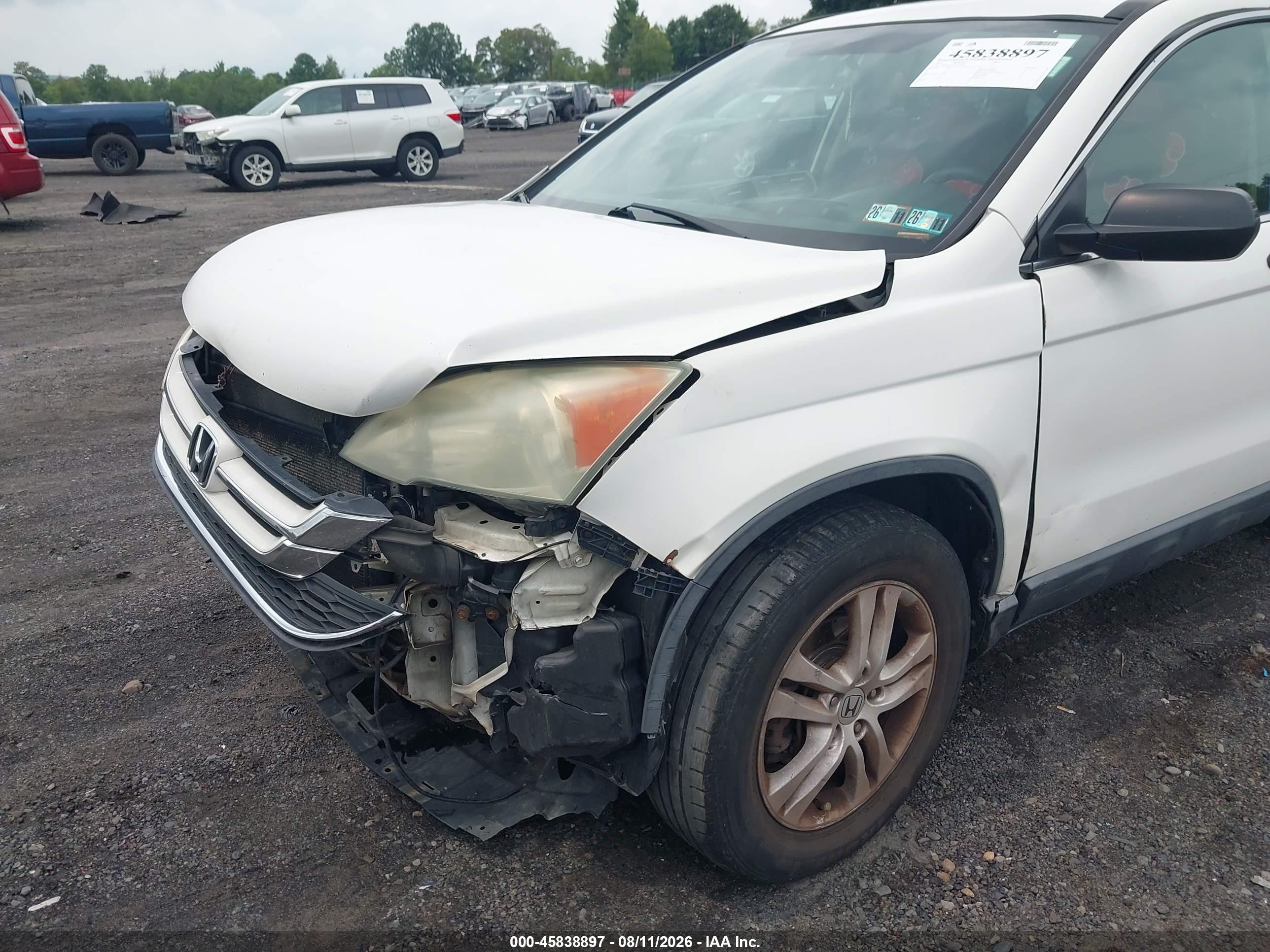 2010 Honda Cr-v Ex White vin: 5J6RE4H59AL001240