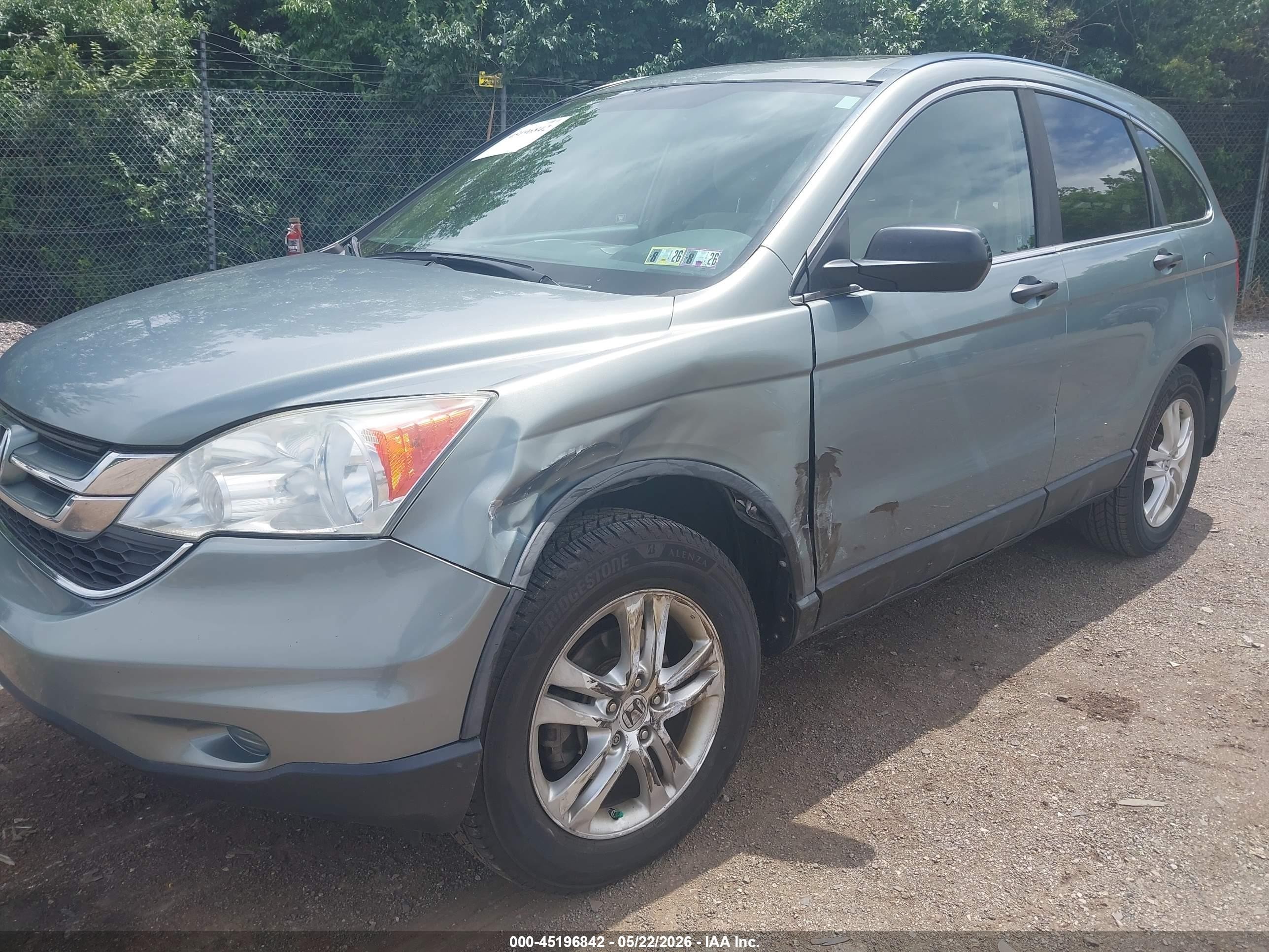 2010 Honda Cr-v Ex Light Blue vin: 5J6RE4H59AL087181