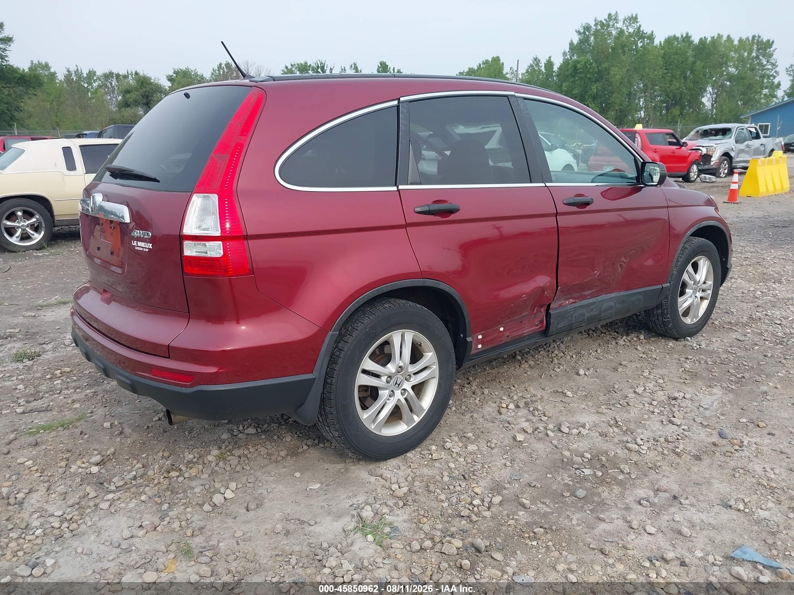2011 Honda Cr-v Ex Red vin: 5J6RE4H59BL037365