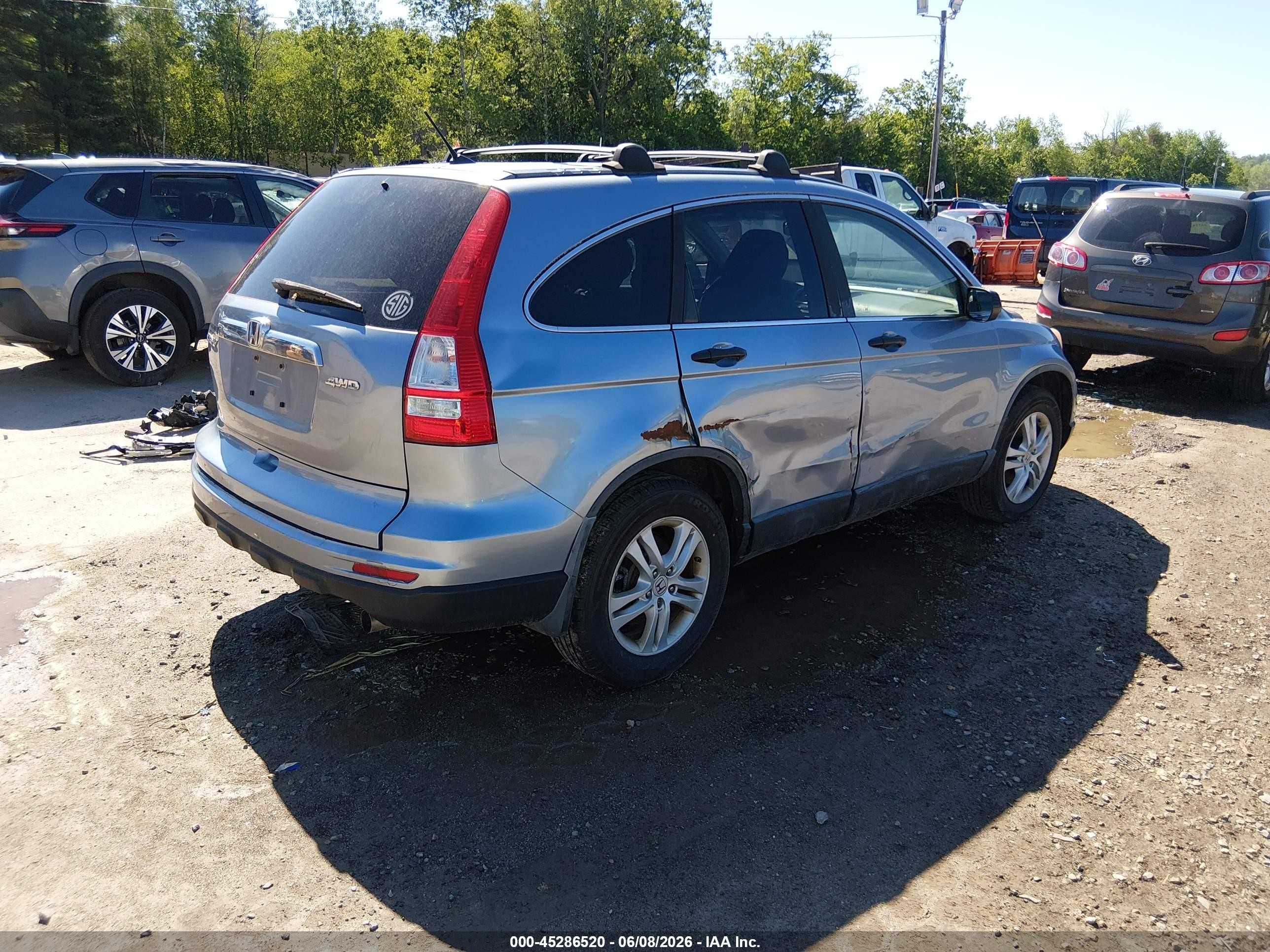 2010 Honda Cr-v Ex Blue vin: 5J6RE4H5XAL012120