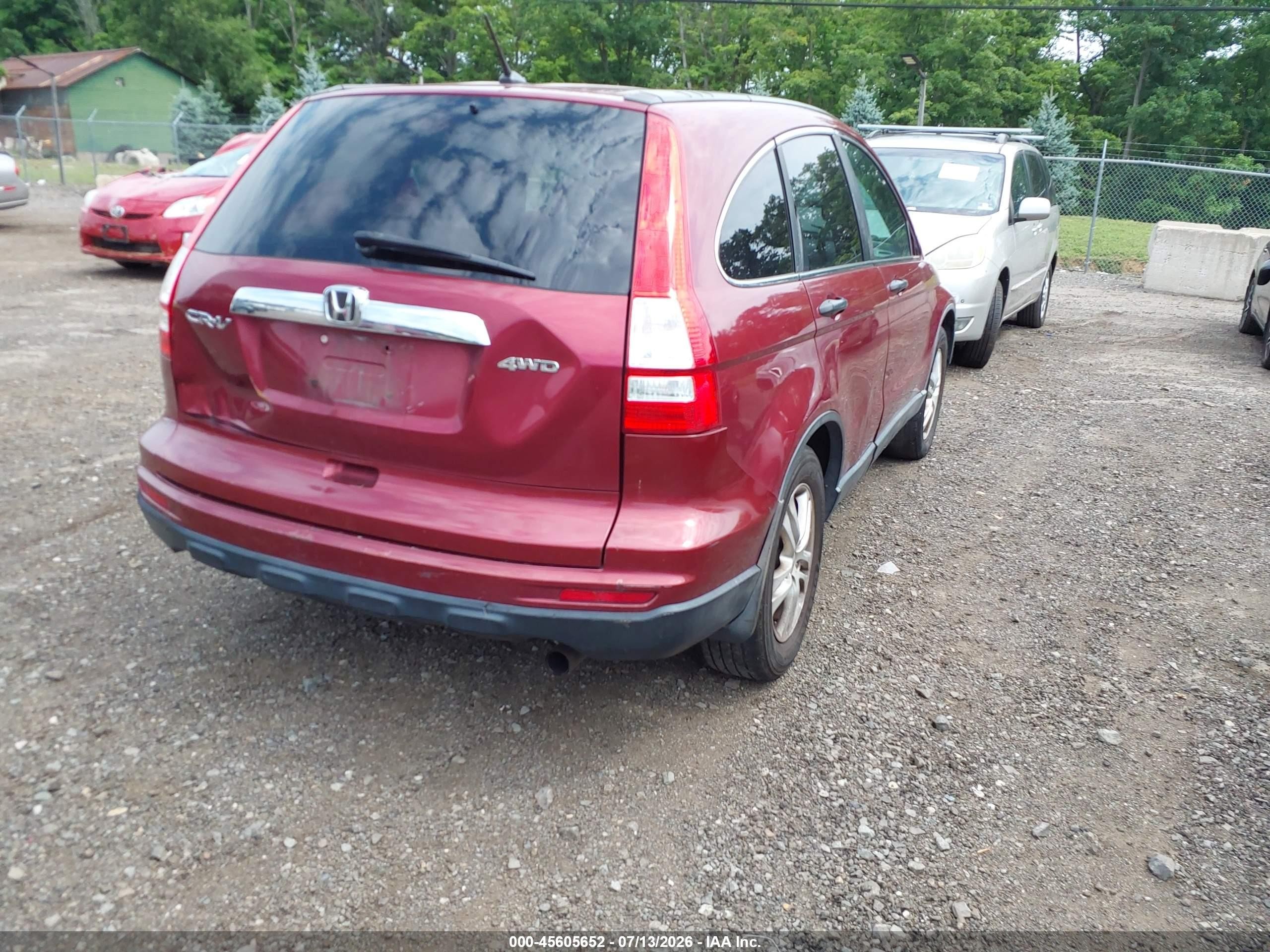 2010 Honda Cr-v Ex Red vin: 5J6RE4H5XAL047272