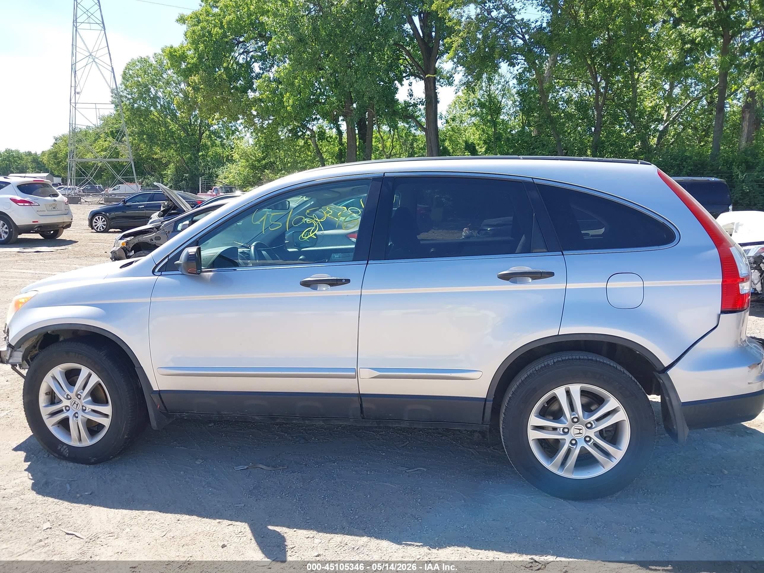 2010 Honda Cr-v Ex Silver vin: 5J6RE4H5XAL065965
