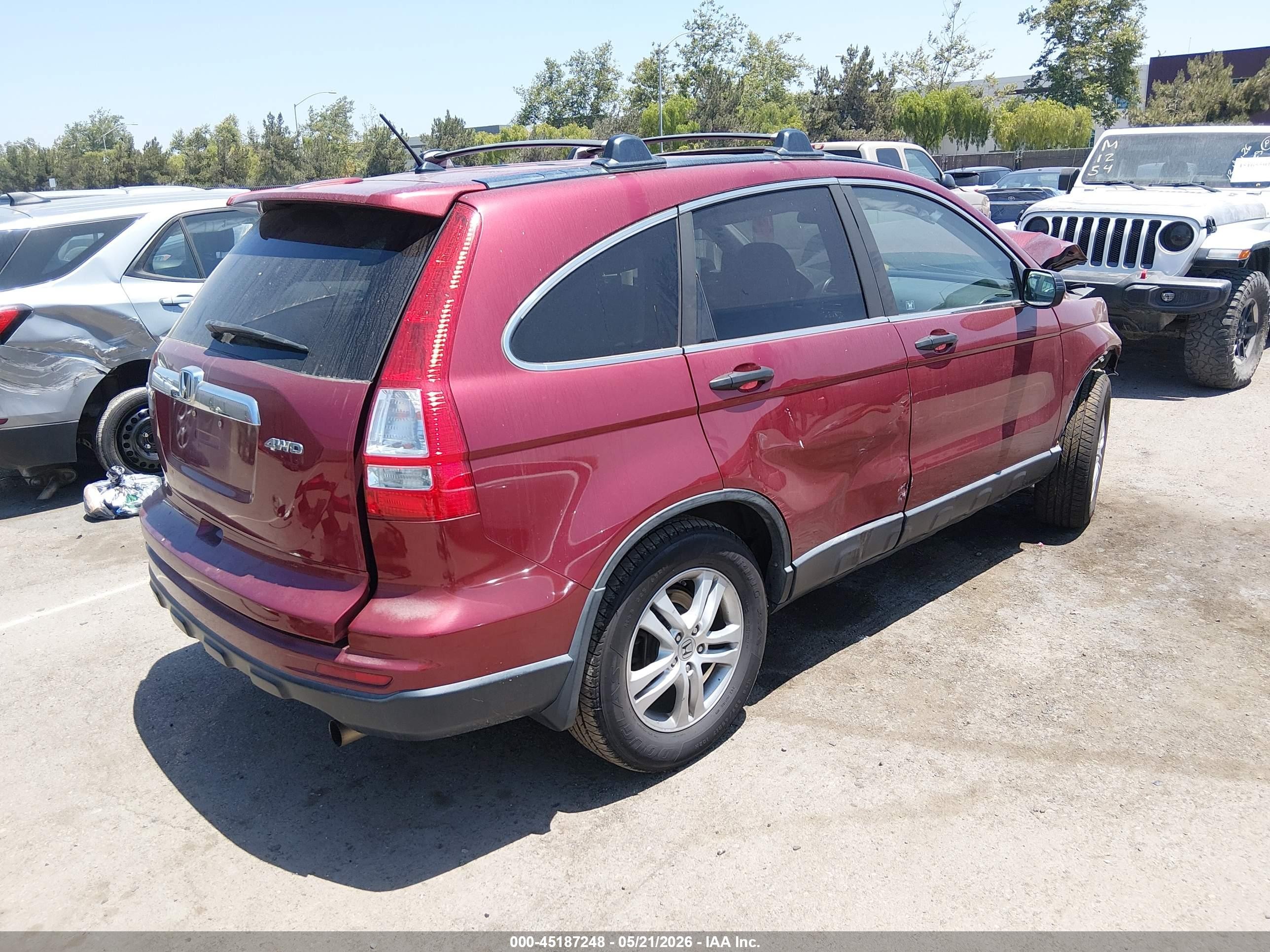 2011 Honda Cr-v Ex Burgundy vin: 5J6RE4H5XBL012278