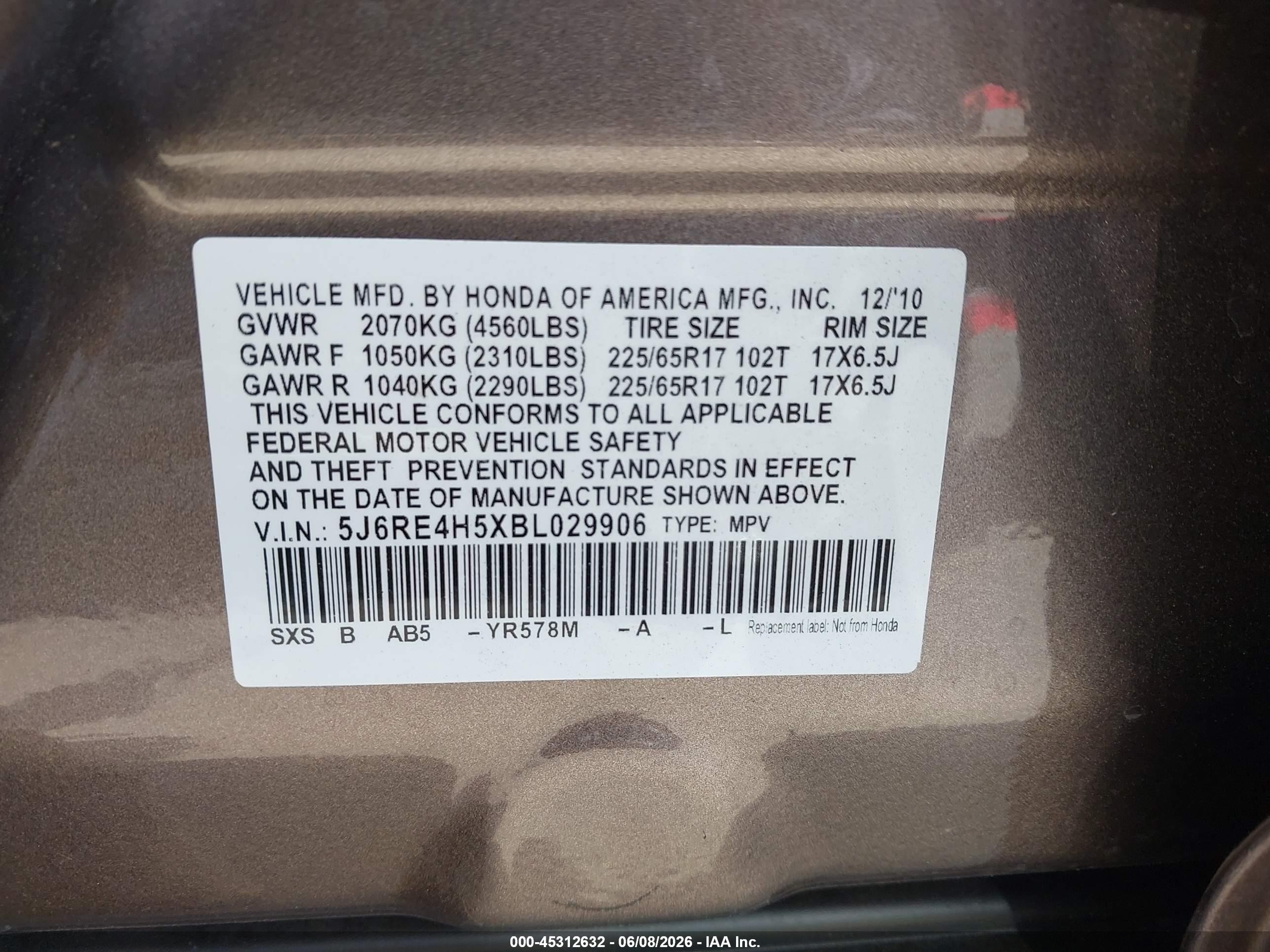 2011 Honda Cr-v Ex Gray vin: 5J6RE4H5XBL029906