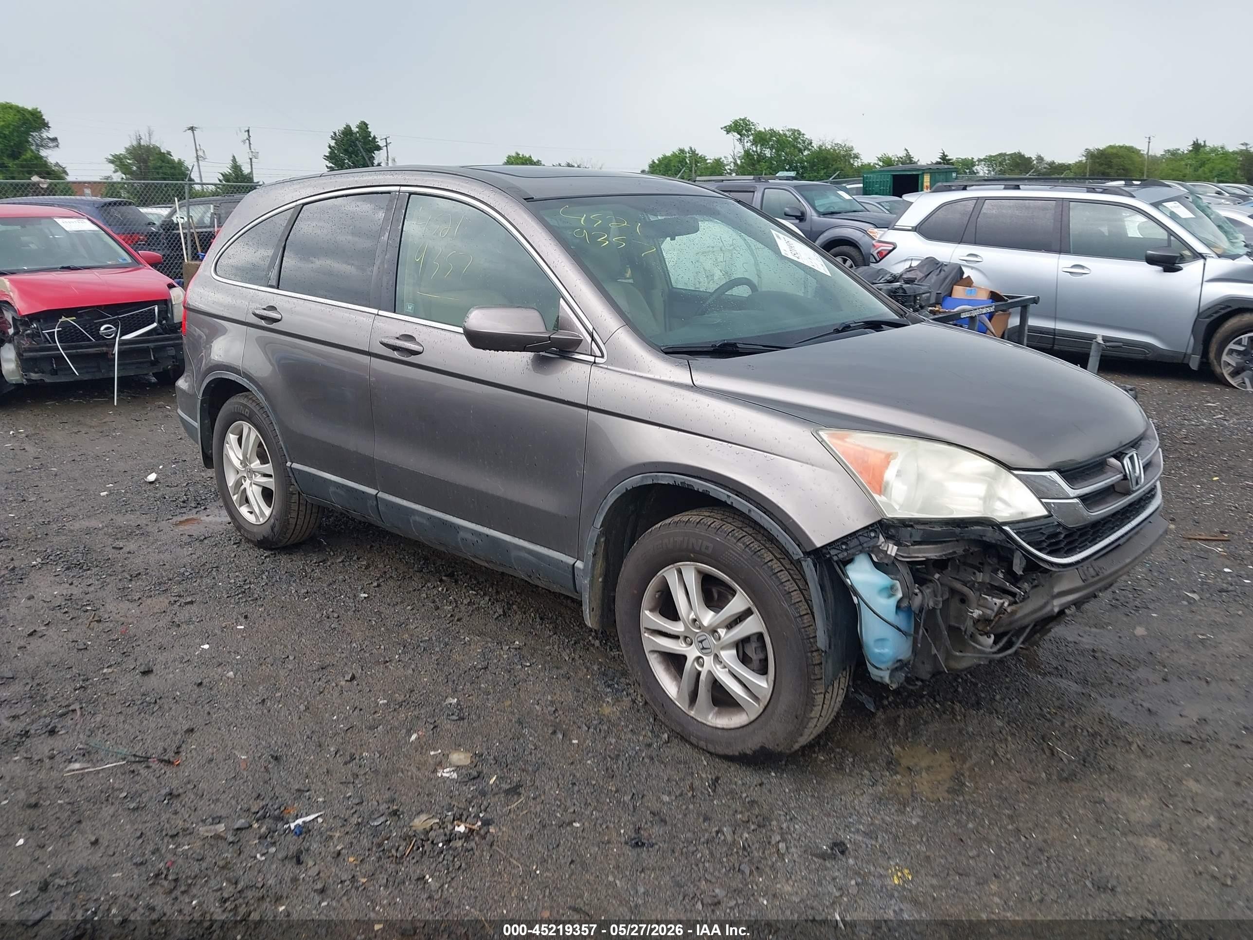 2010 Honda Cr-v Ex-l Gray vin: 5J6RE4H70AL009891