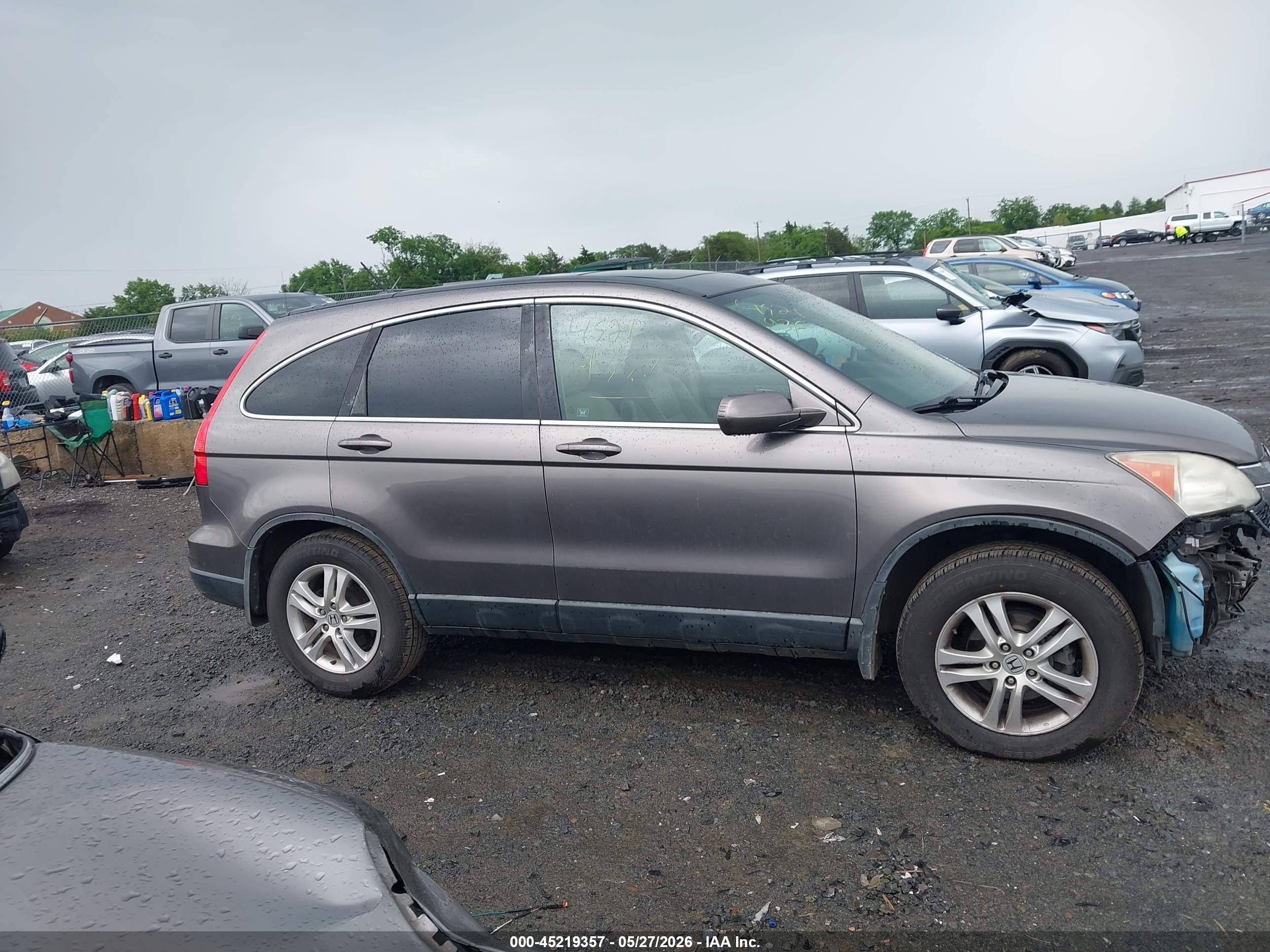 2010 Honda Cr-v Ex-l Gray vin: 5J6RE4H70AL009891