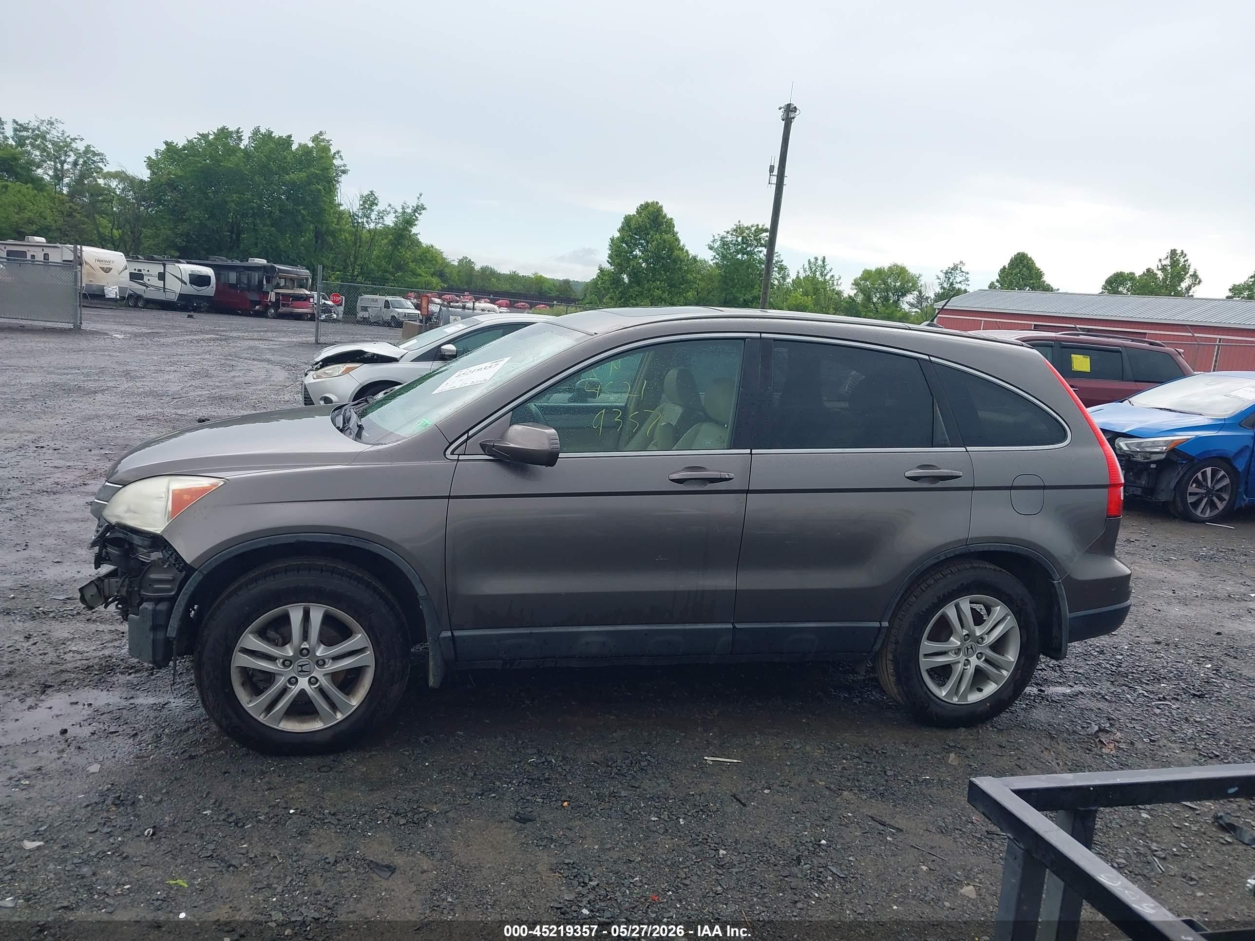 2010 Honda Cr-v Ex-l Gray vin: 5J6RE4H70AL009891