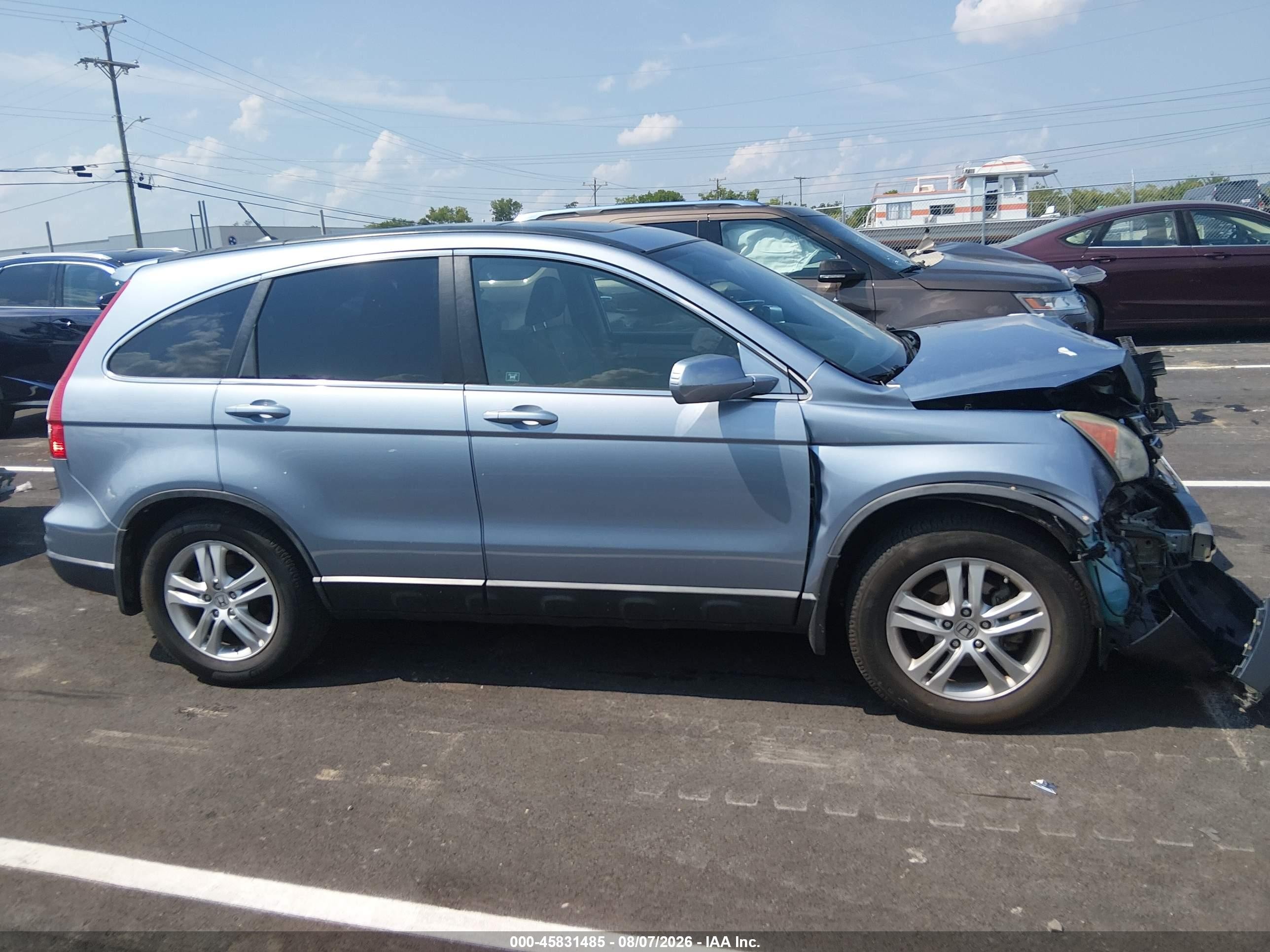 2010 Honda Cr-v Ex-l Blue vin: 5J6RE4H70AL031339