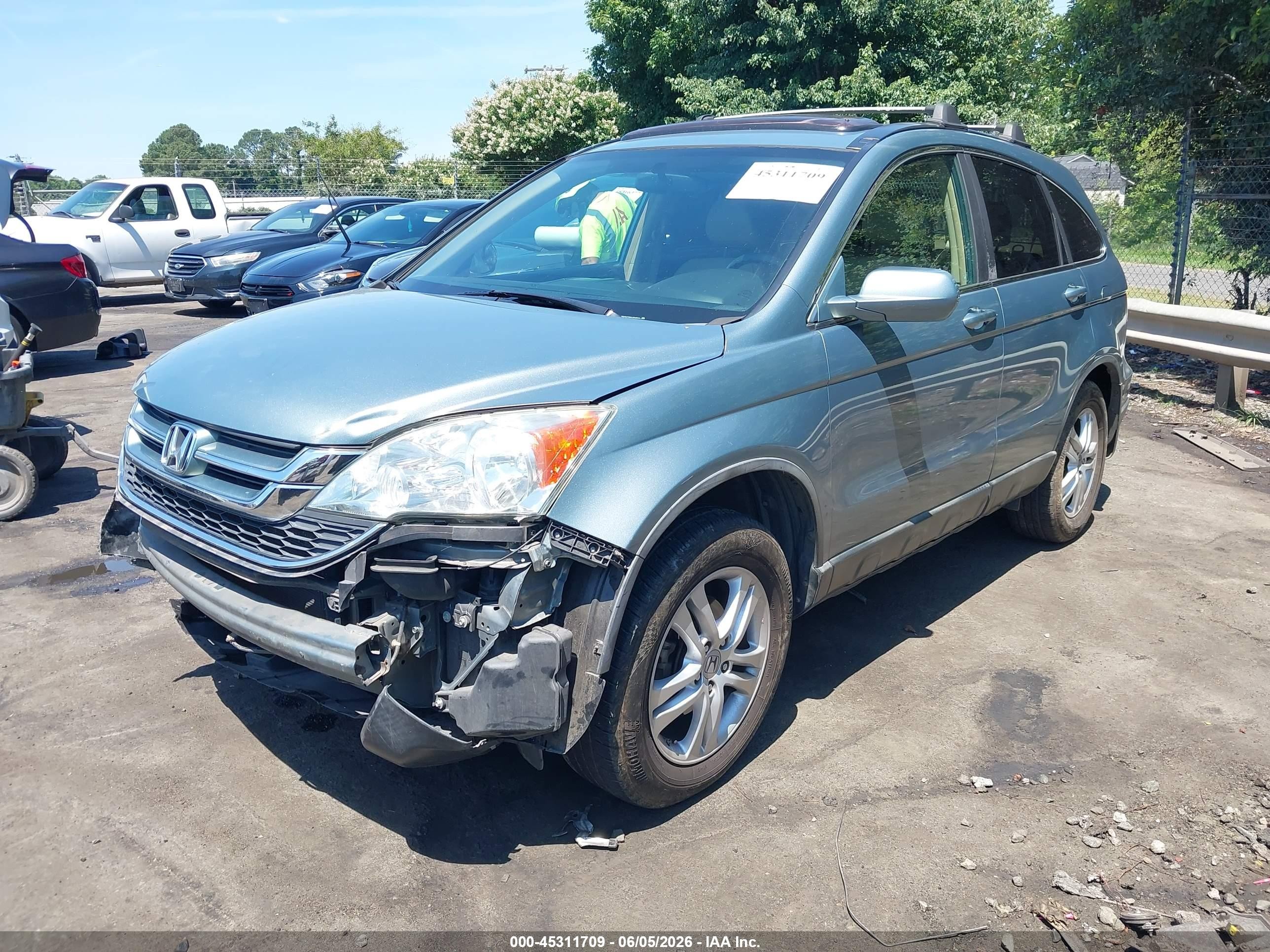 2010 Honda Cr-v Ex-l Light Blue vin: 5J6RE4H70AL050845