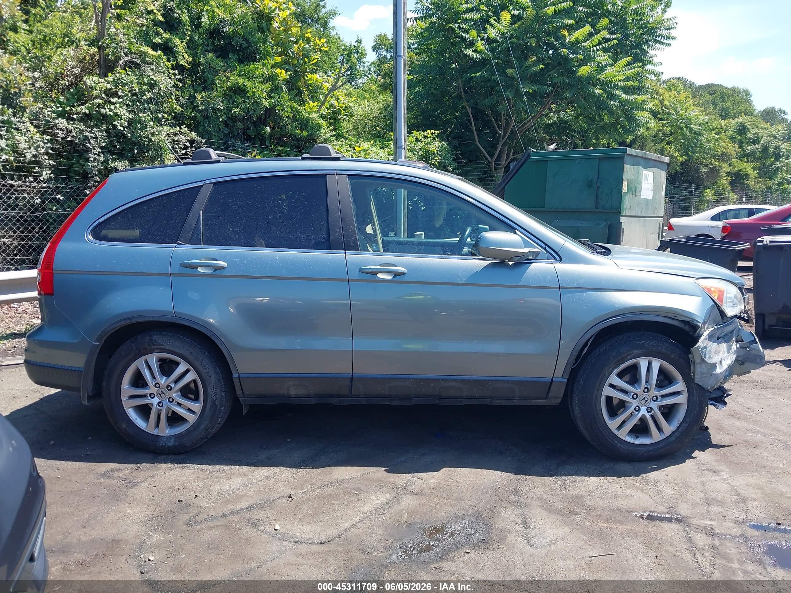 2010 Honda Cr-v Ex-l Light Blue vin: 5J6RE4H70AL050845