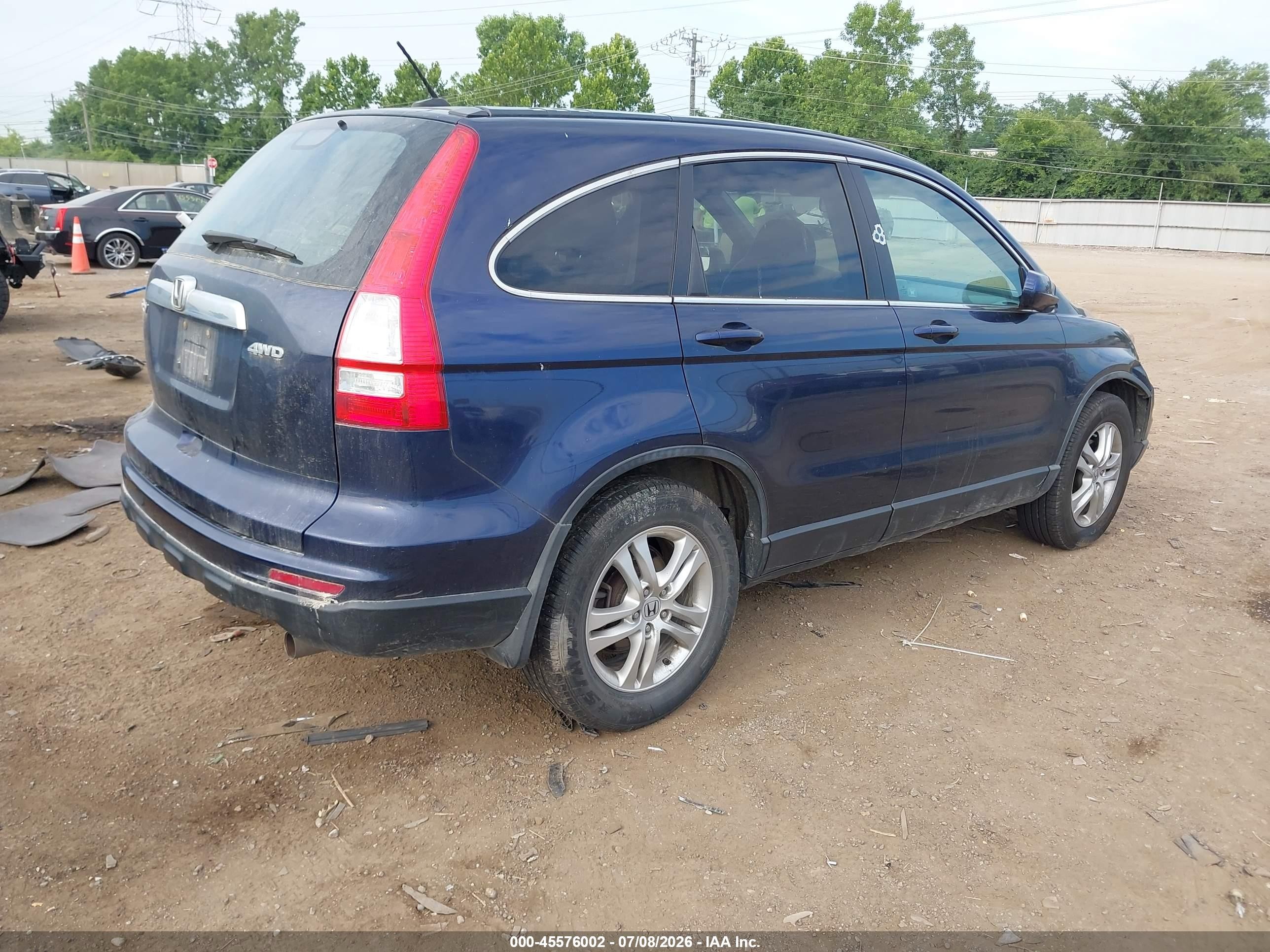 2010 Honda Cr-v Ex-l Dark Blue vin: 5J6RE4H70AL059626