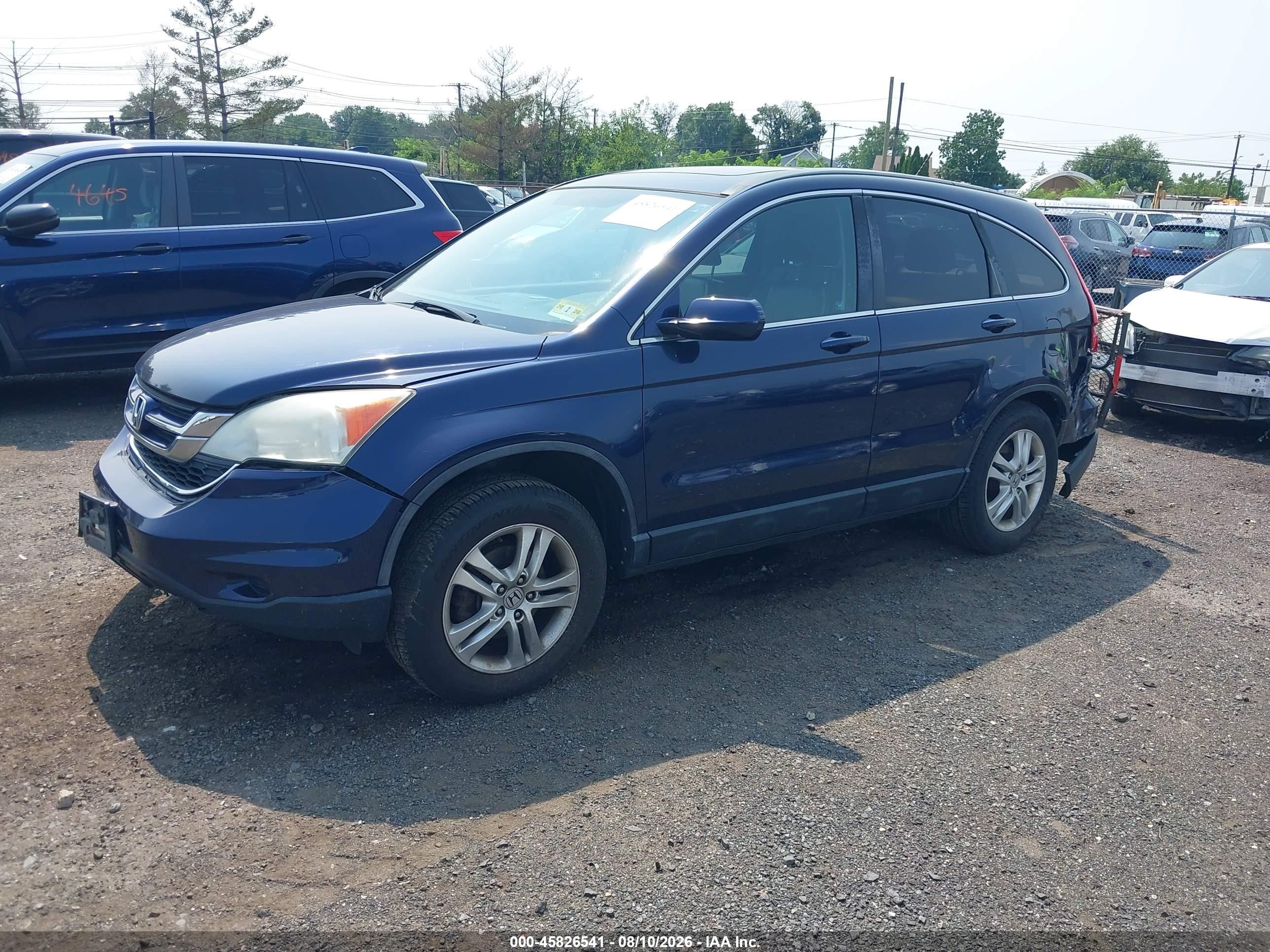 2010 Honda Cr-v Ex-l Dark Blue vin: 5J6RE4H70AL068925