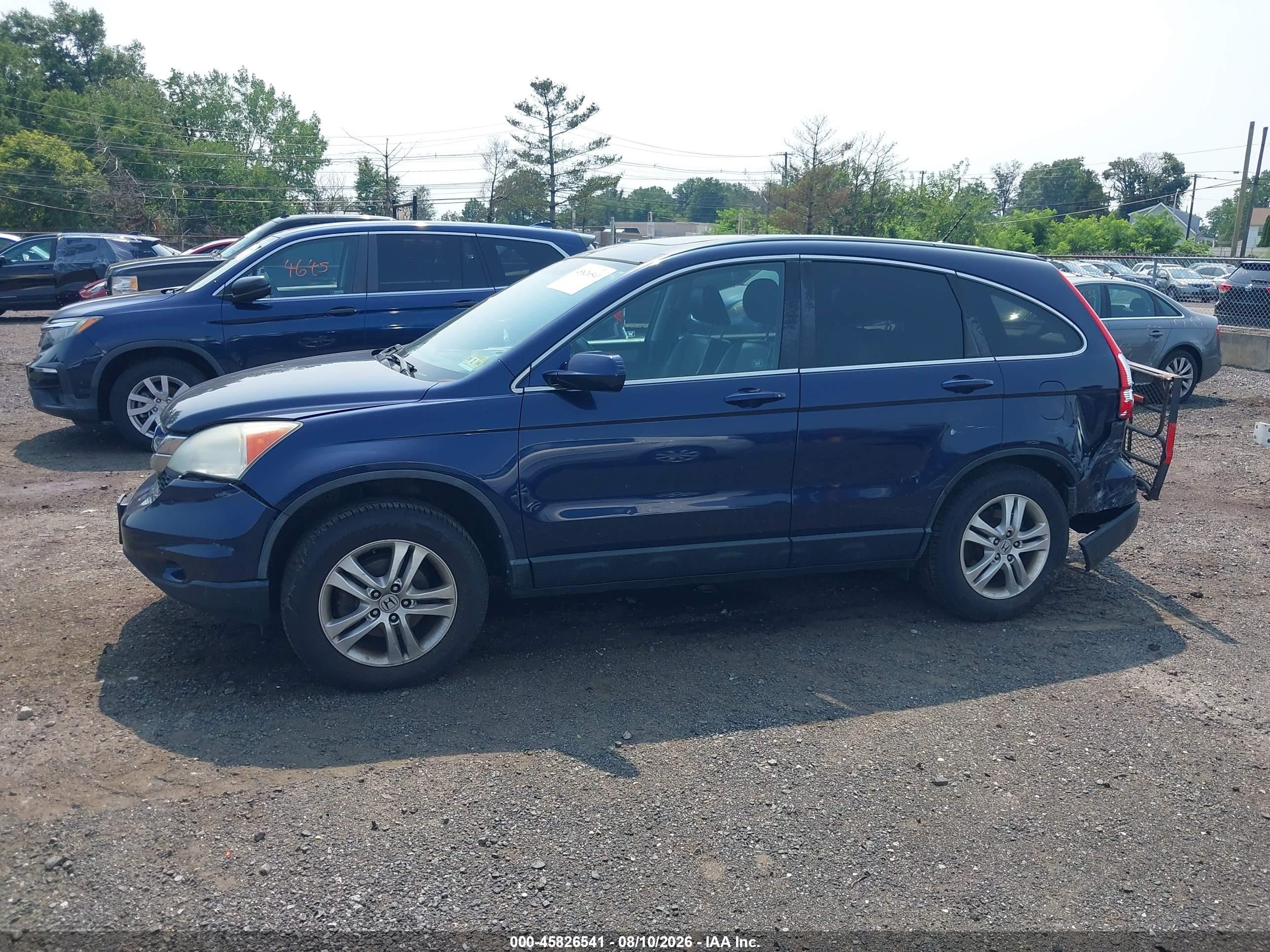 2010 Honda Cr-v Ex-l Dark Blue vin: 5J6RE4H70AL068925