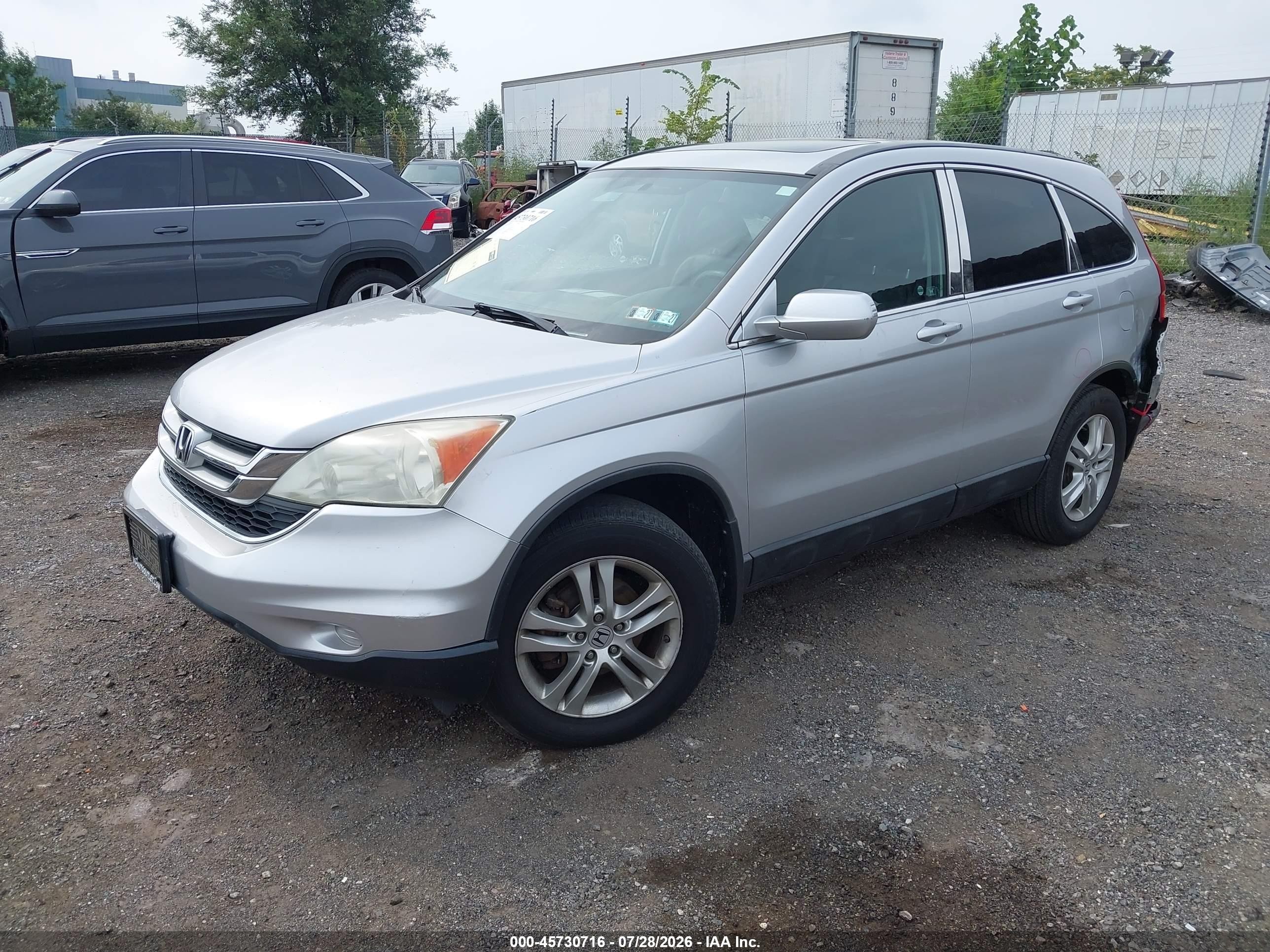 2010 Honda Cr-v Ex-l Silver vin: 5J6RE4H70AL099088