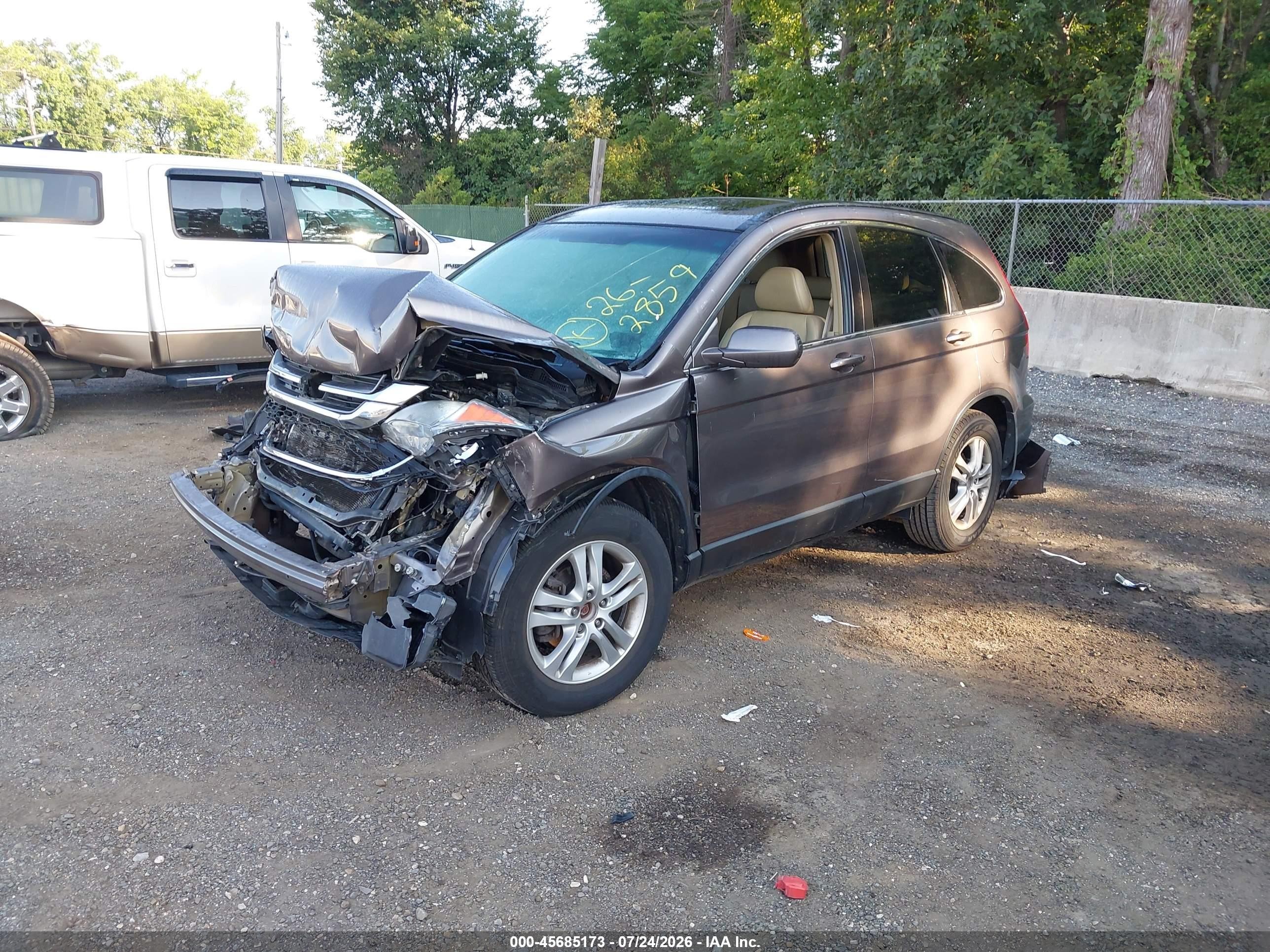 2011 Honda Cr-v Ex-l Champagne vin: 5J6RE4H70BL016325