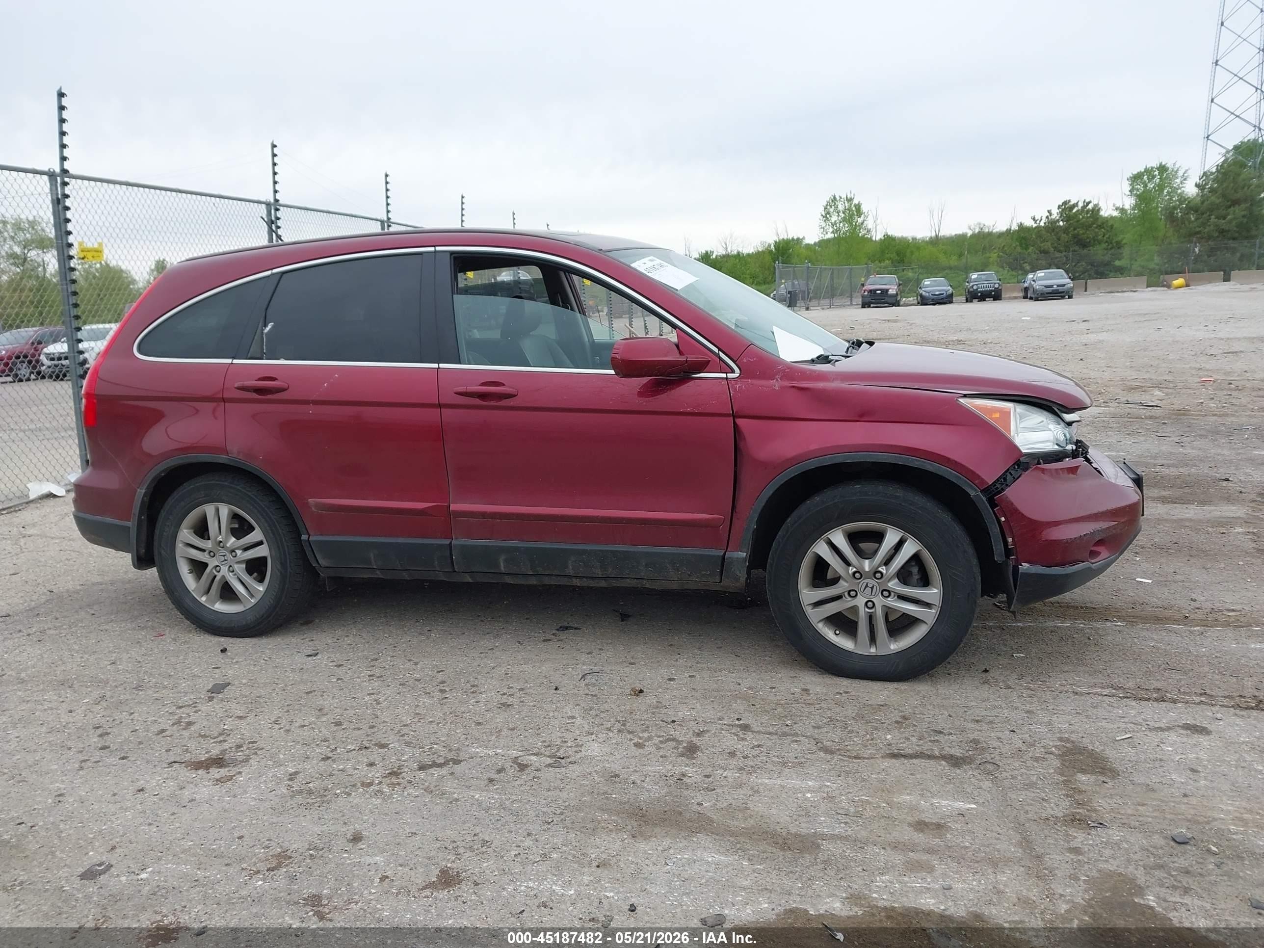 2011 Honda Cr-v Ex-l Red vin: 5J6RE4H70BL056324