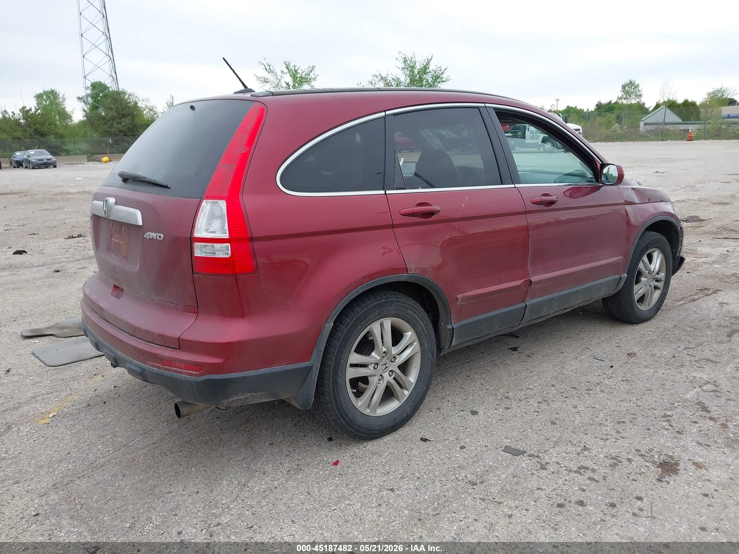 2011 Honda Cr-v Ex-l Red vin: 5J6RE4H70BL056324